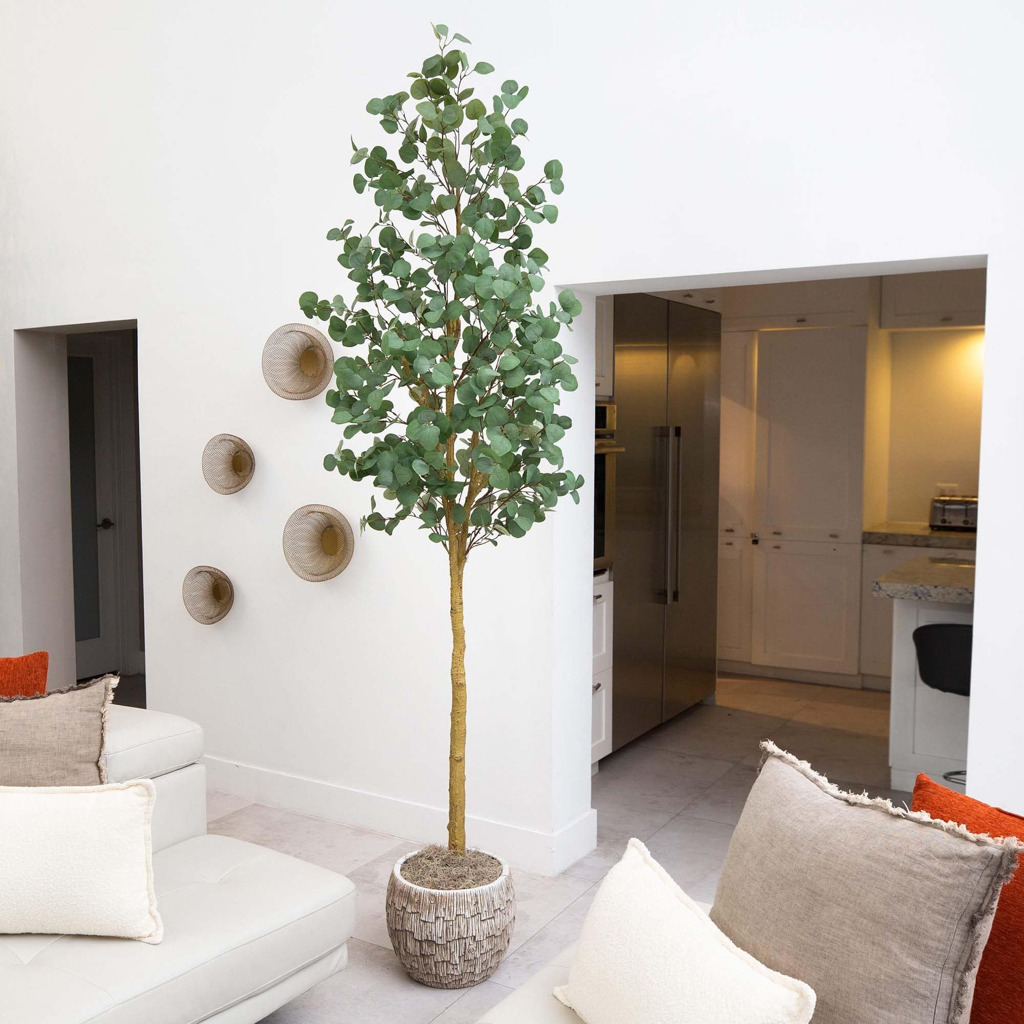 8ft. Potted Green Artificial Eucalyptus Tree