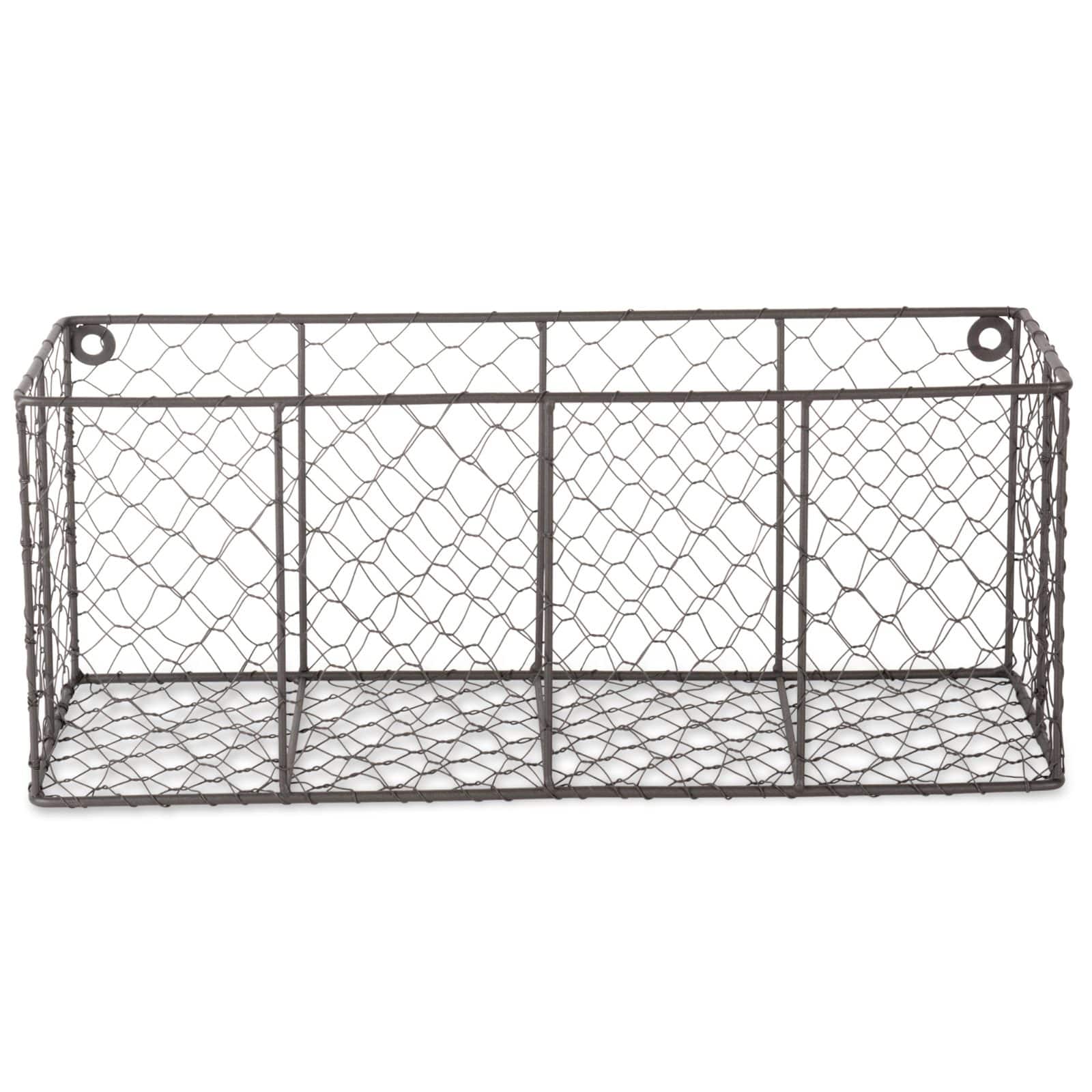 DII® Gray Wall Mount Chicken Wire Baskets