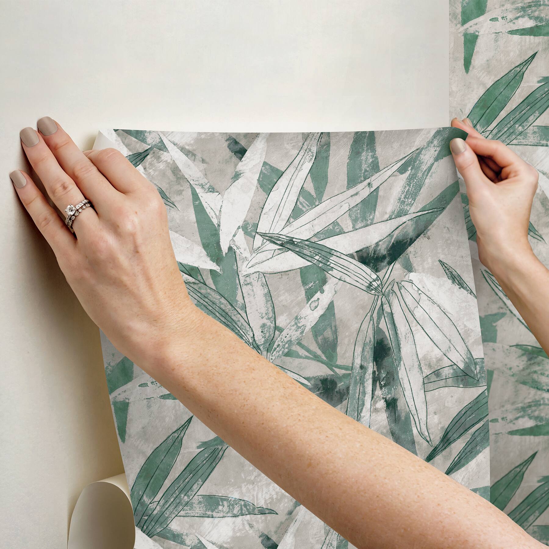 NuWallpaper Egypt Sherrod Jade Bali Bamboo Peel & Stick Wallpaper
