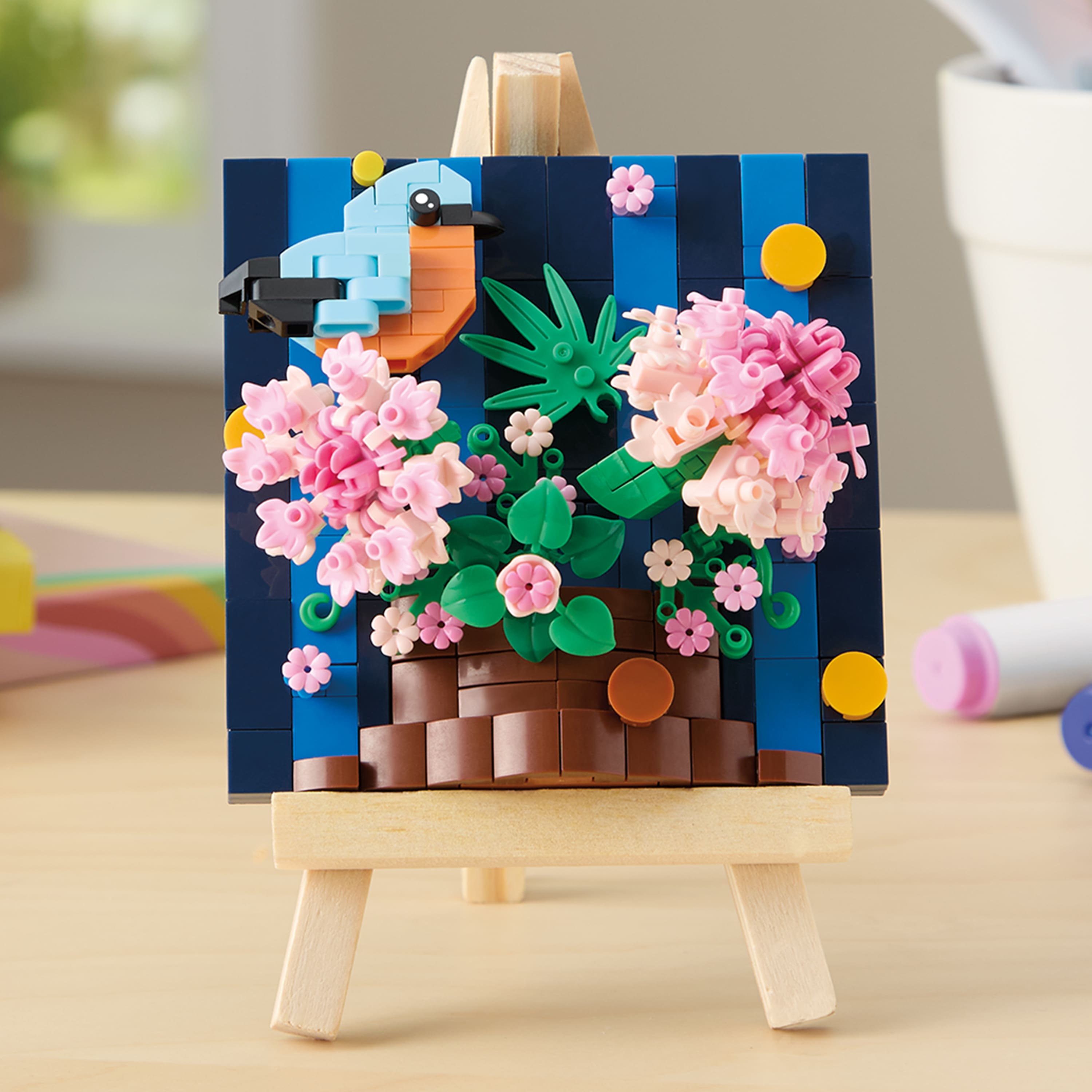 Blue Bird Brick Art Kit with Wooden Easel by Make Market®