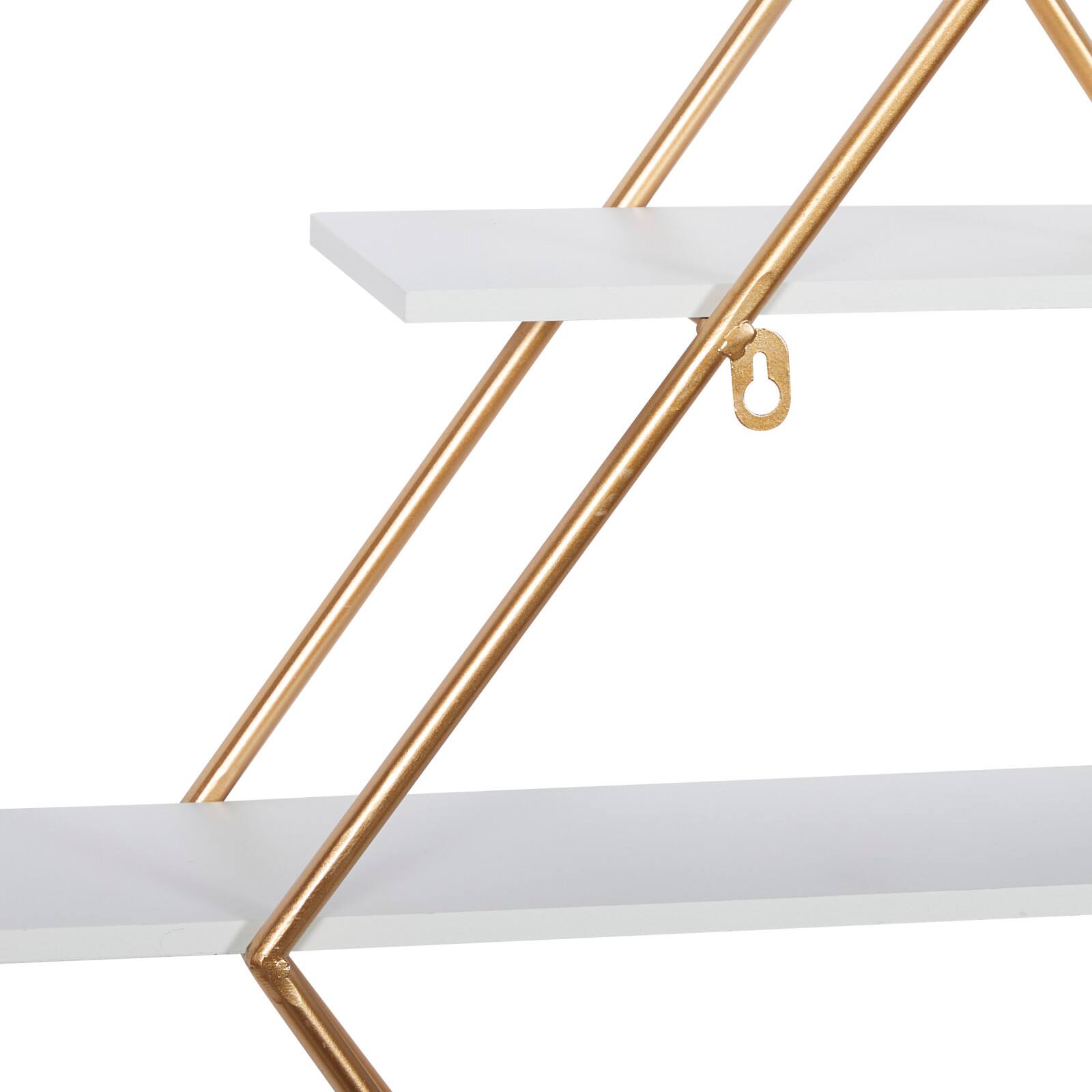 20" Gold Wood Glam Wall Shelf Set