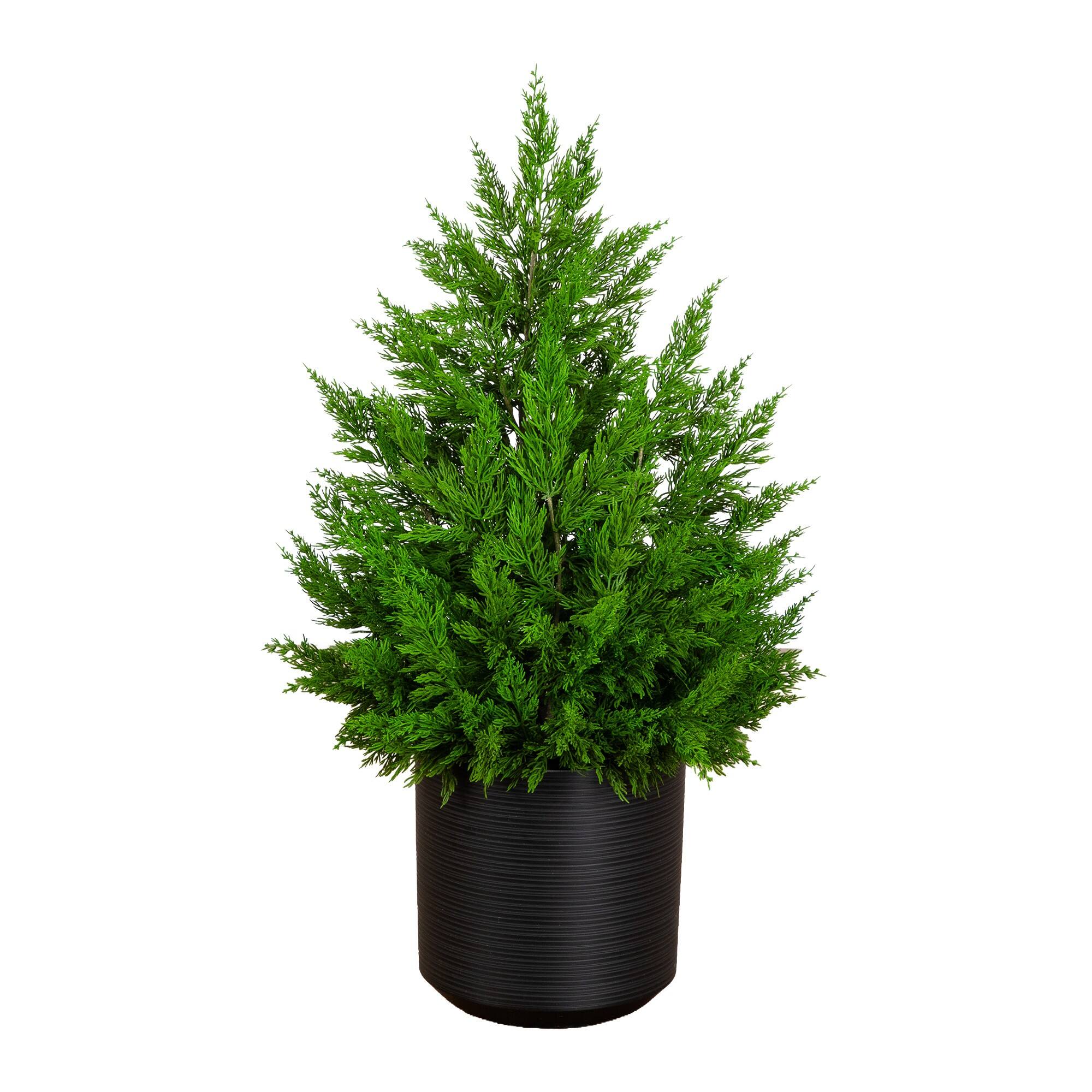 Nearly Natural 3ft. Unlit Real Touch Winter Cypress Artificial Potted Christmas Tree