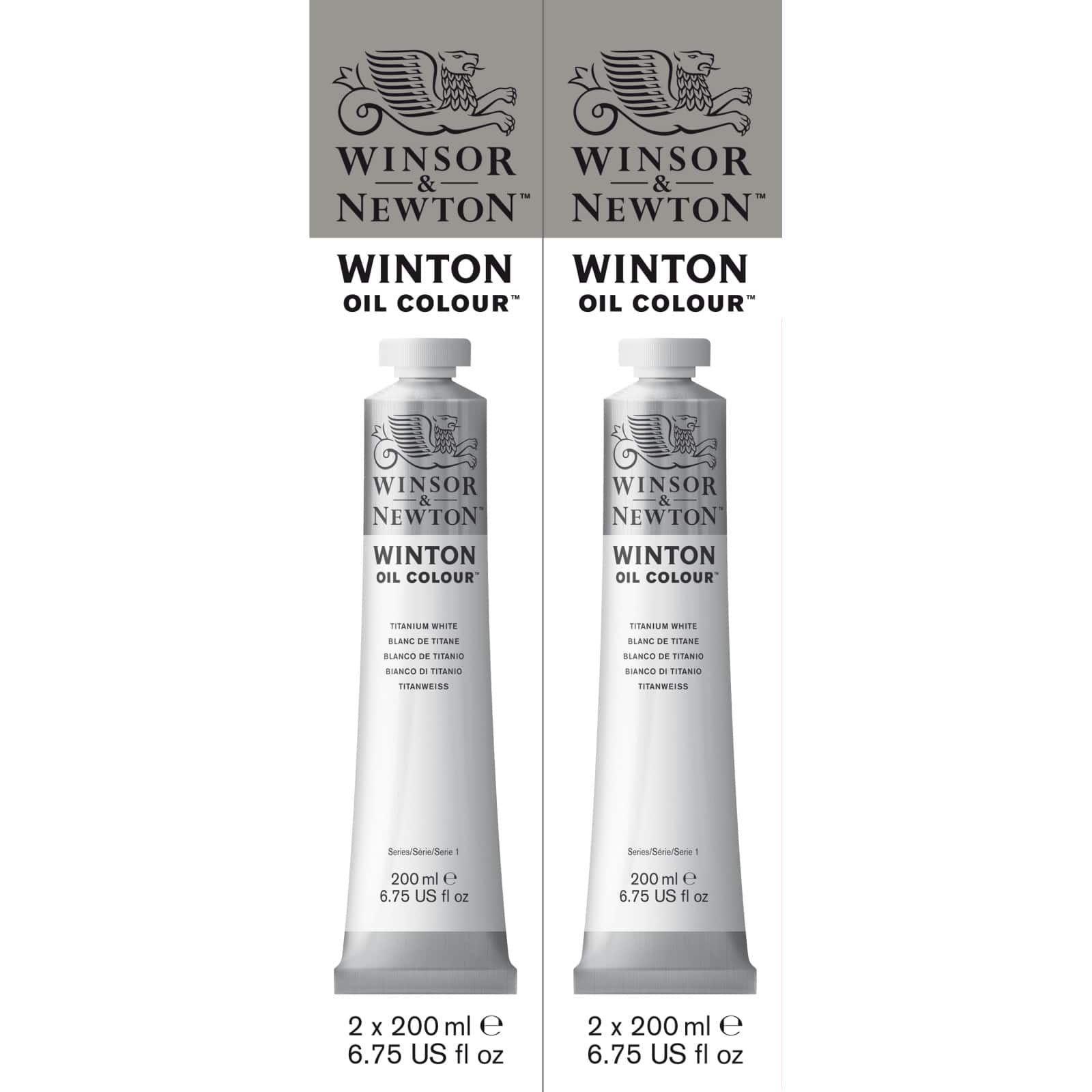 Winsor & Newton™ Winton Oil Colour™ 200mL Titanium White Tubes, 2ct.