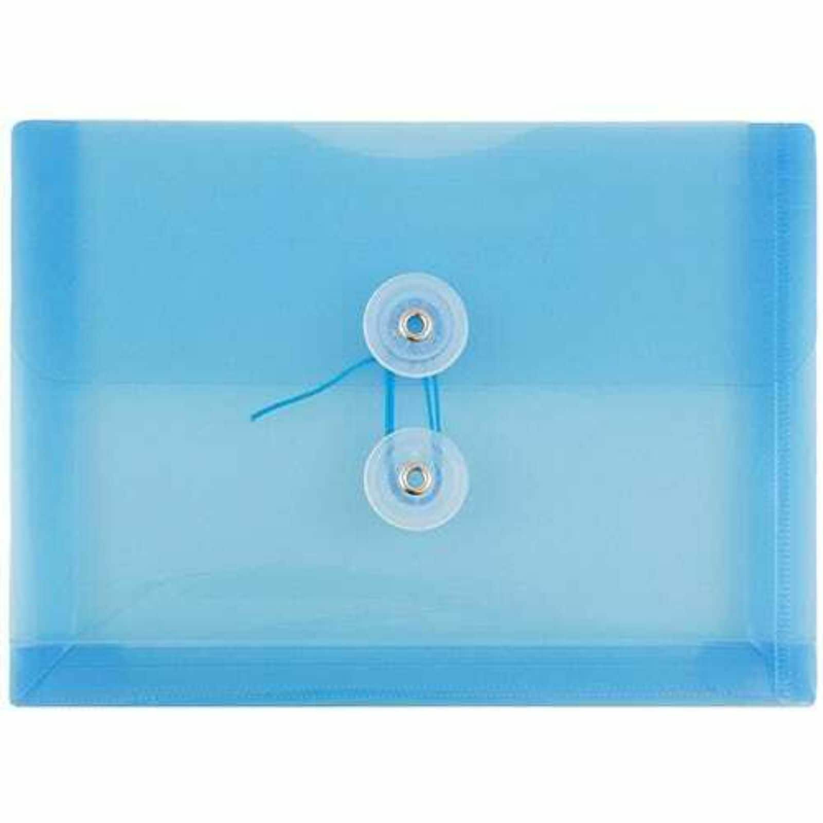 JAM Paper 5.25" x 7.5" Booklet Plastic Envelopes with Button and String Closure