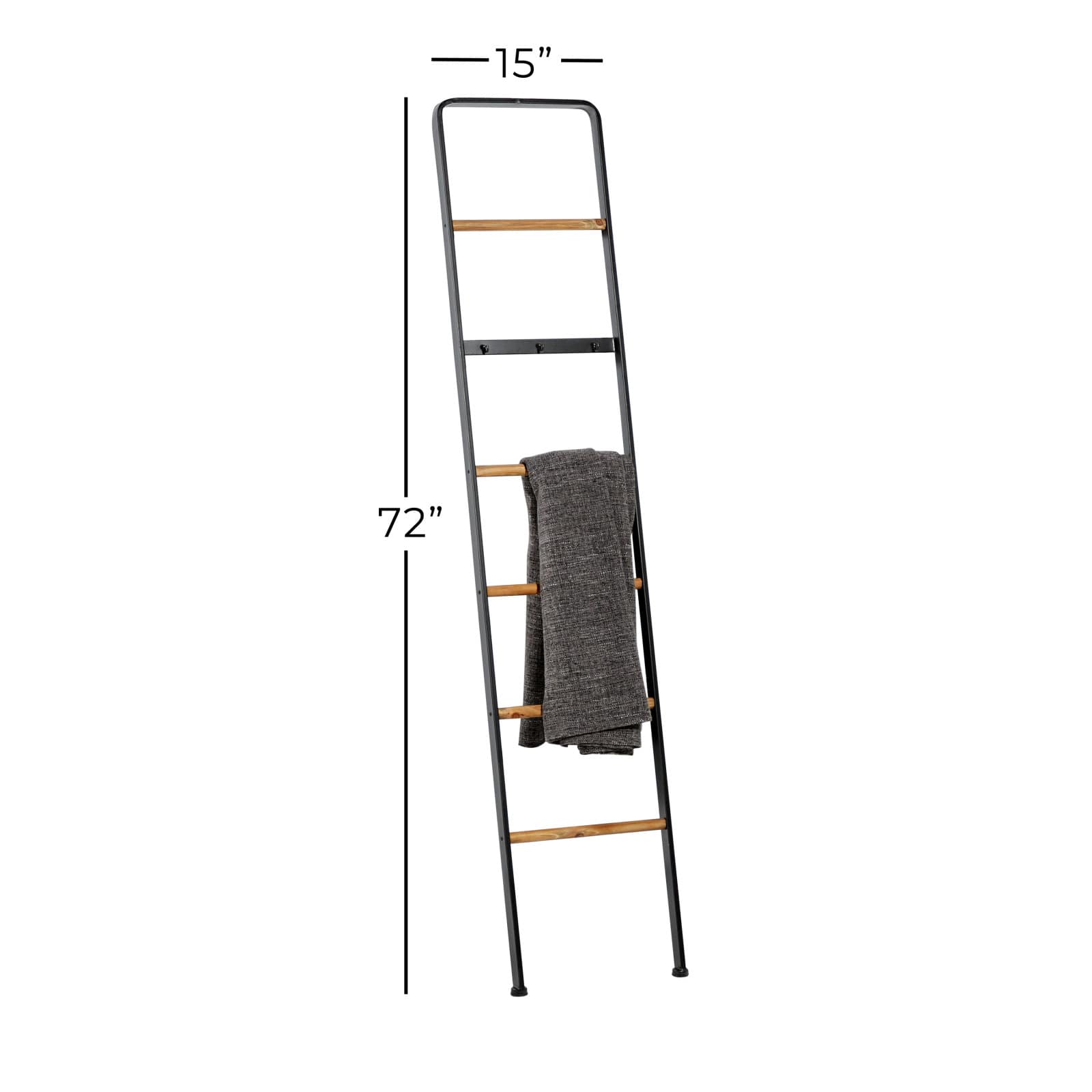 72" Black Metal Contemporary Ladder