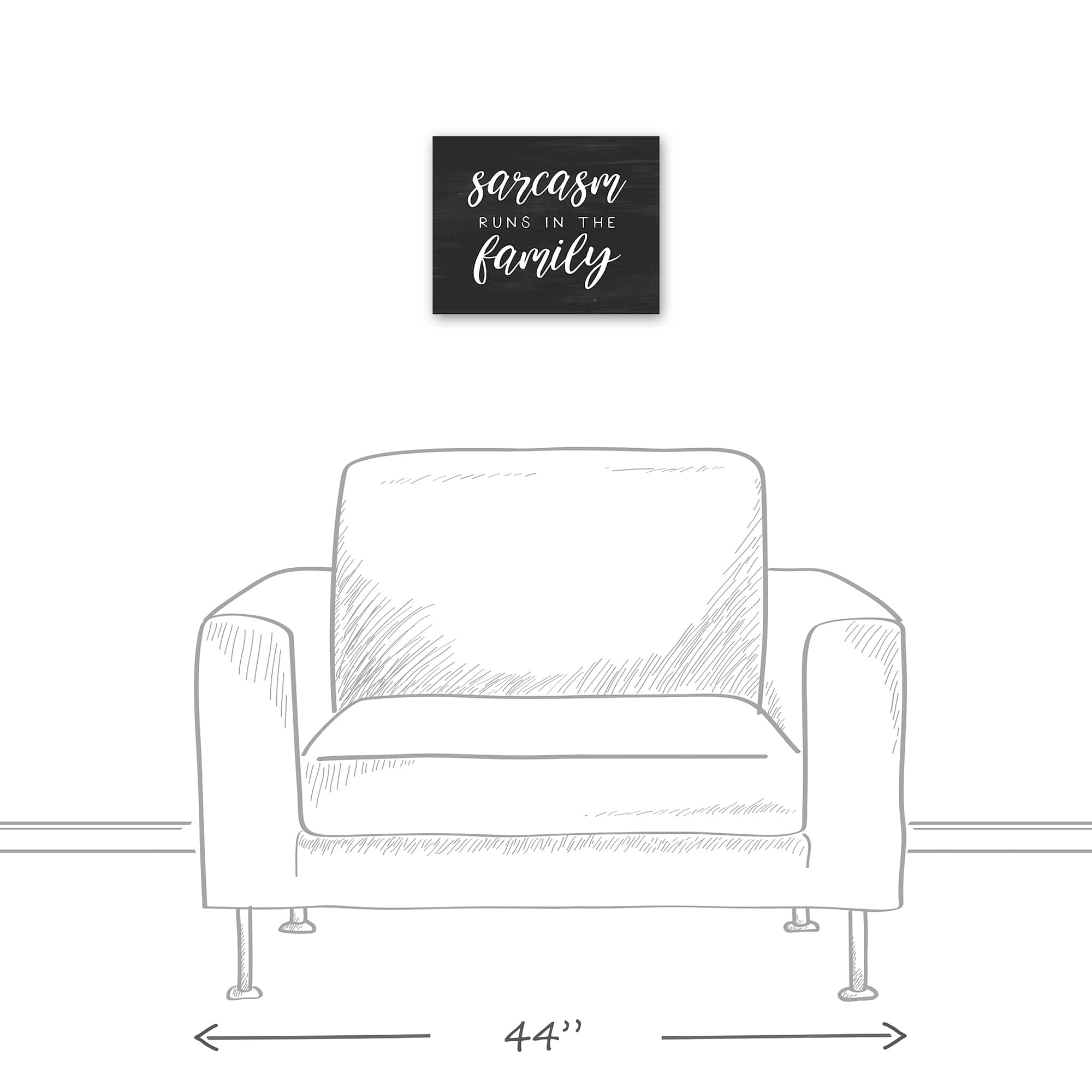 Sarcasm Runs In The Family 14" x 11" Canvas Wall Art