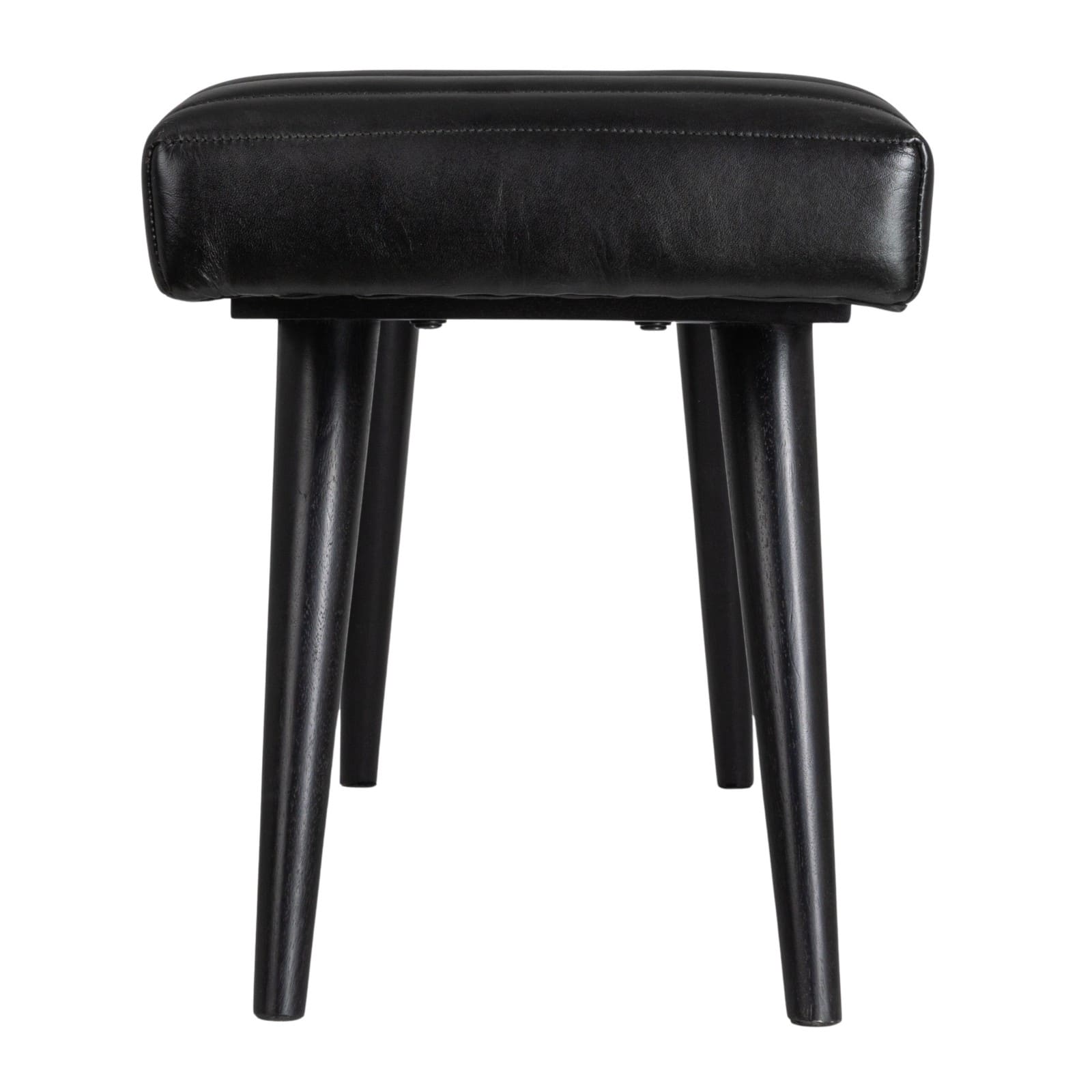 Hello Honey® Black Mango Wood & Leather Grid Bench