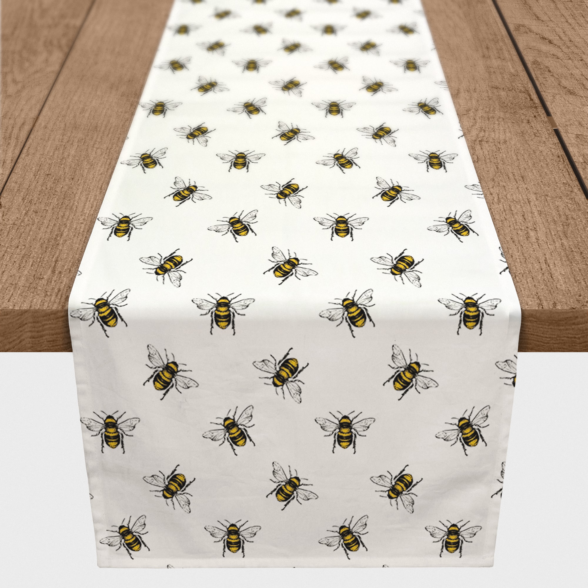 Bee Pattern 16" x 90" Cotton Twill Runner