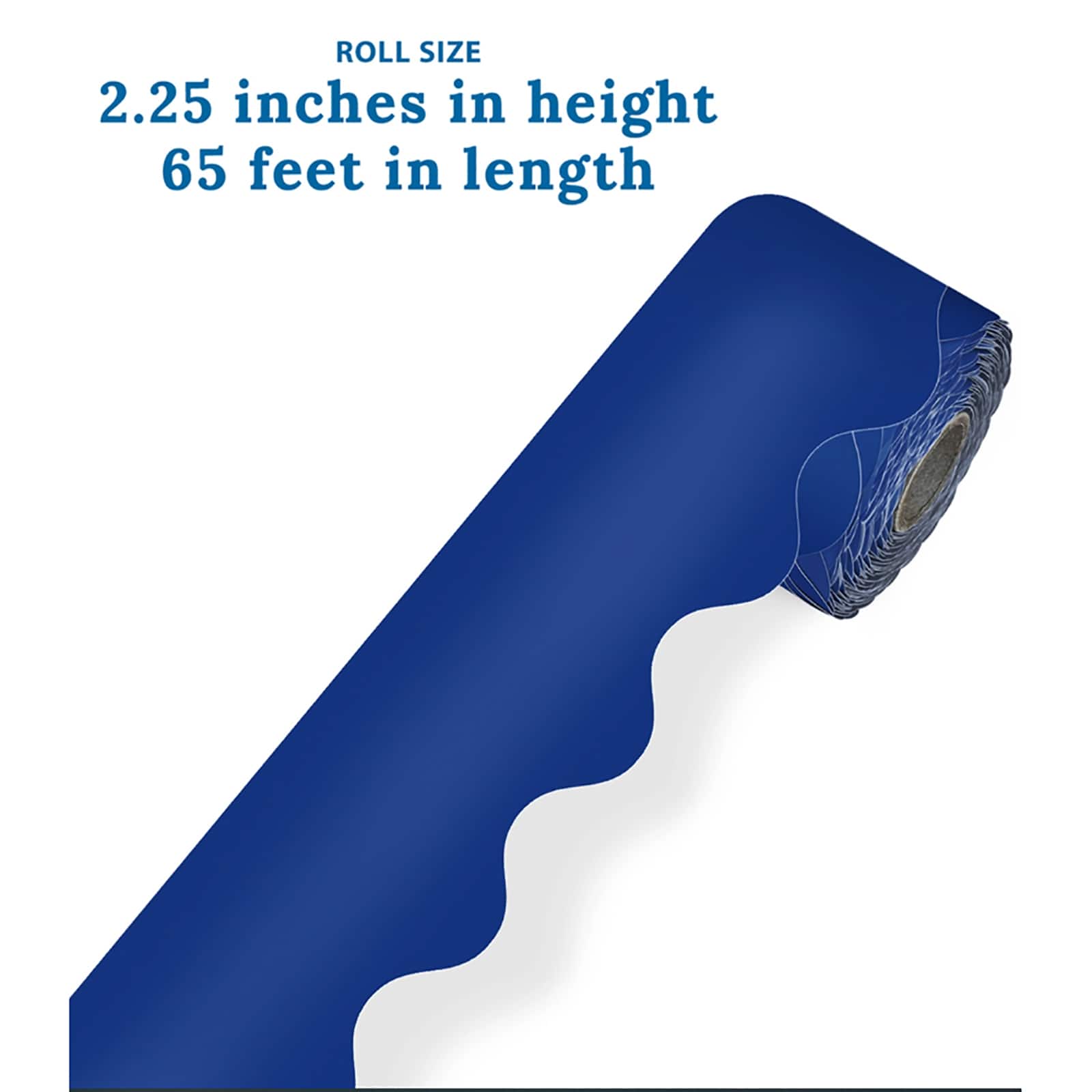 Carson Dellosa® Navy Rolled Scalloped Border, 195ft.