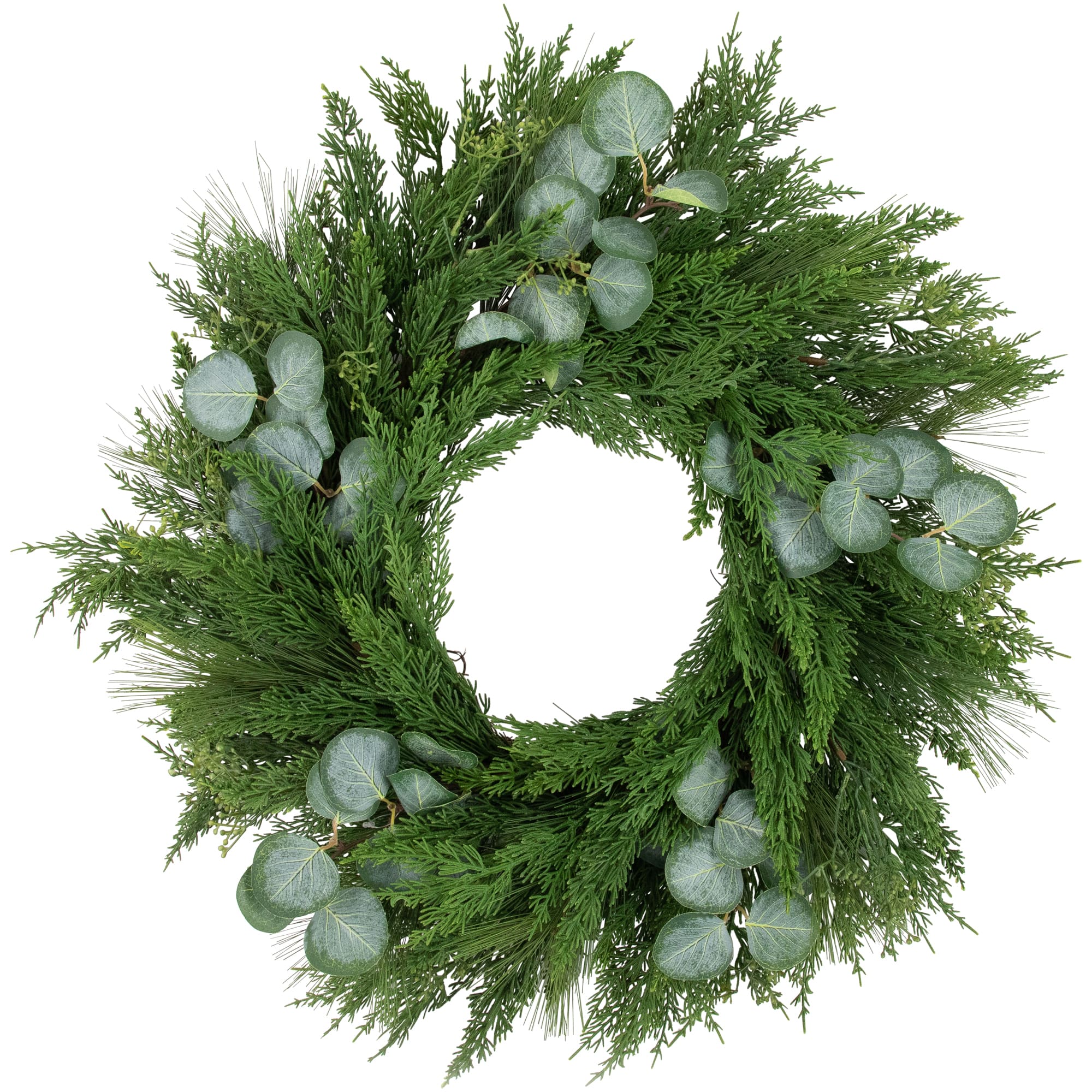 24" Eucalyptus & Mixed Pine Christmas Wreath
