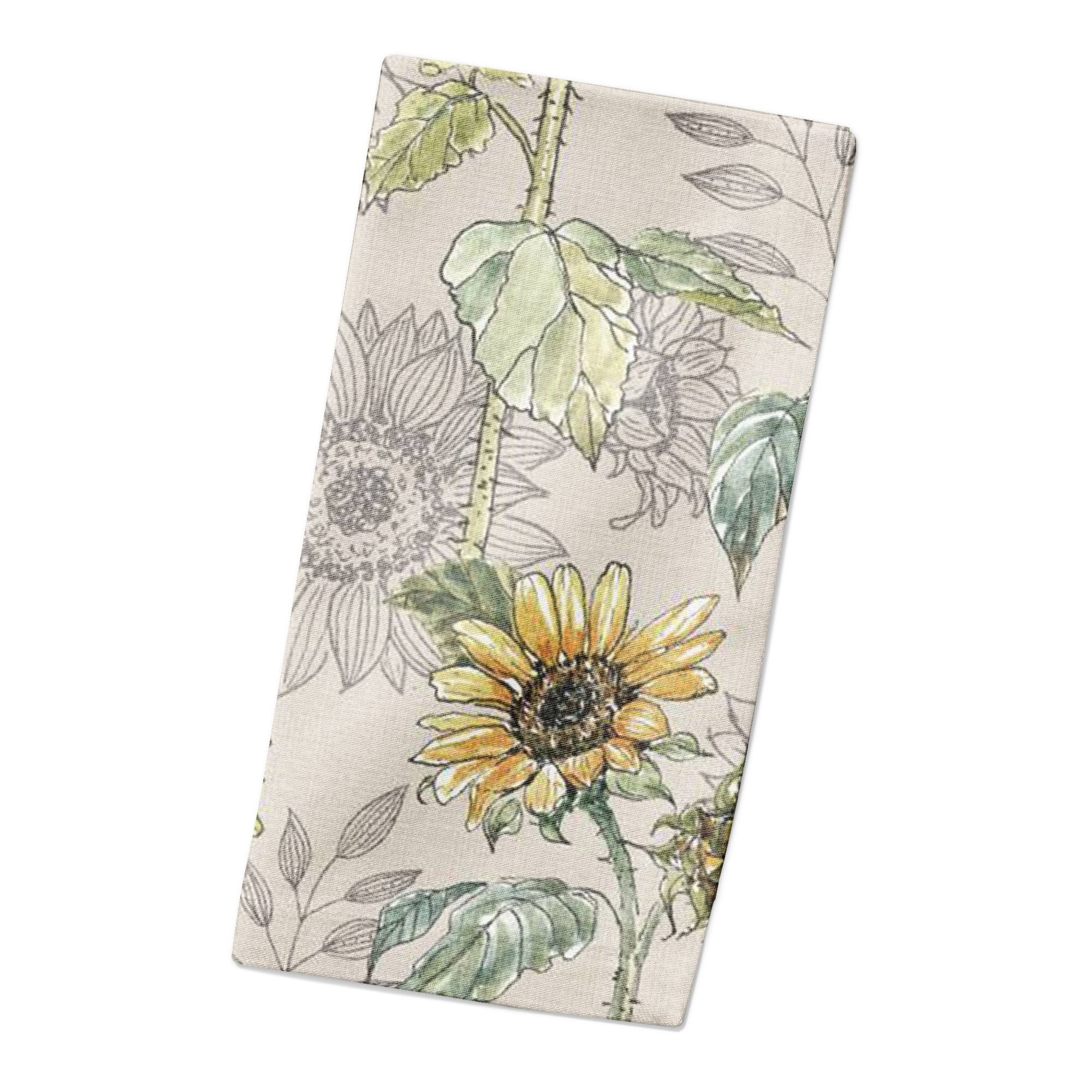 Sunflower Pattern Cotton Twill Napkin