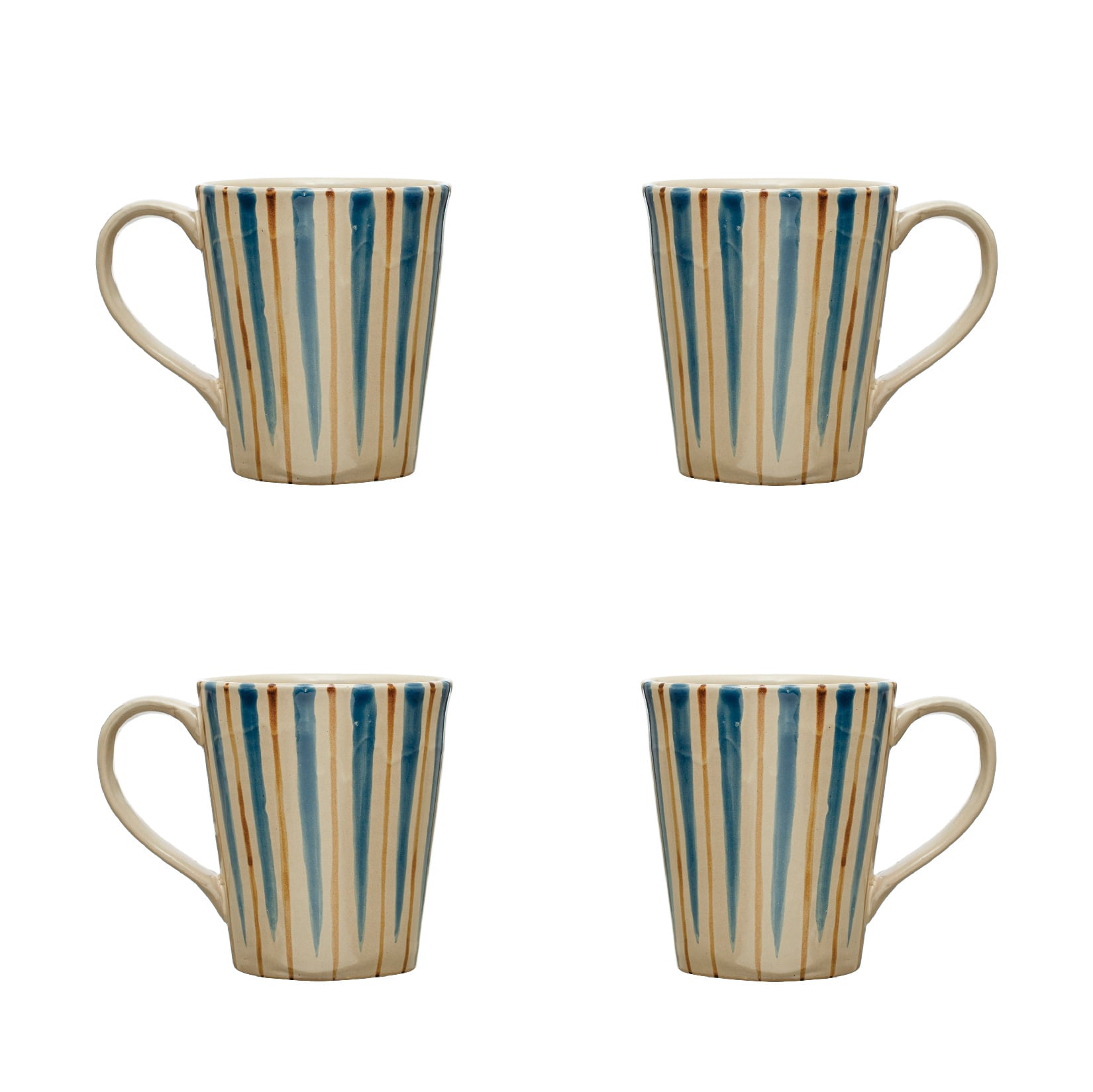 Hello Honey® Multicolor Striped Farmhouse Stoneware Mug Set