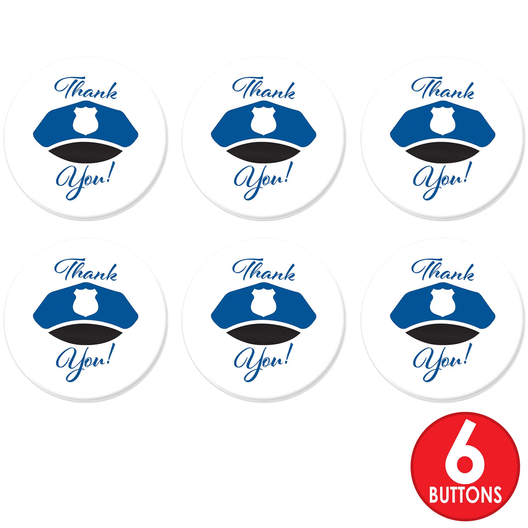 Beistle 2" Thank You Law Enforcement Buttons, 6ct.
