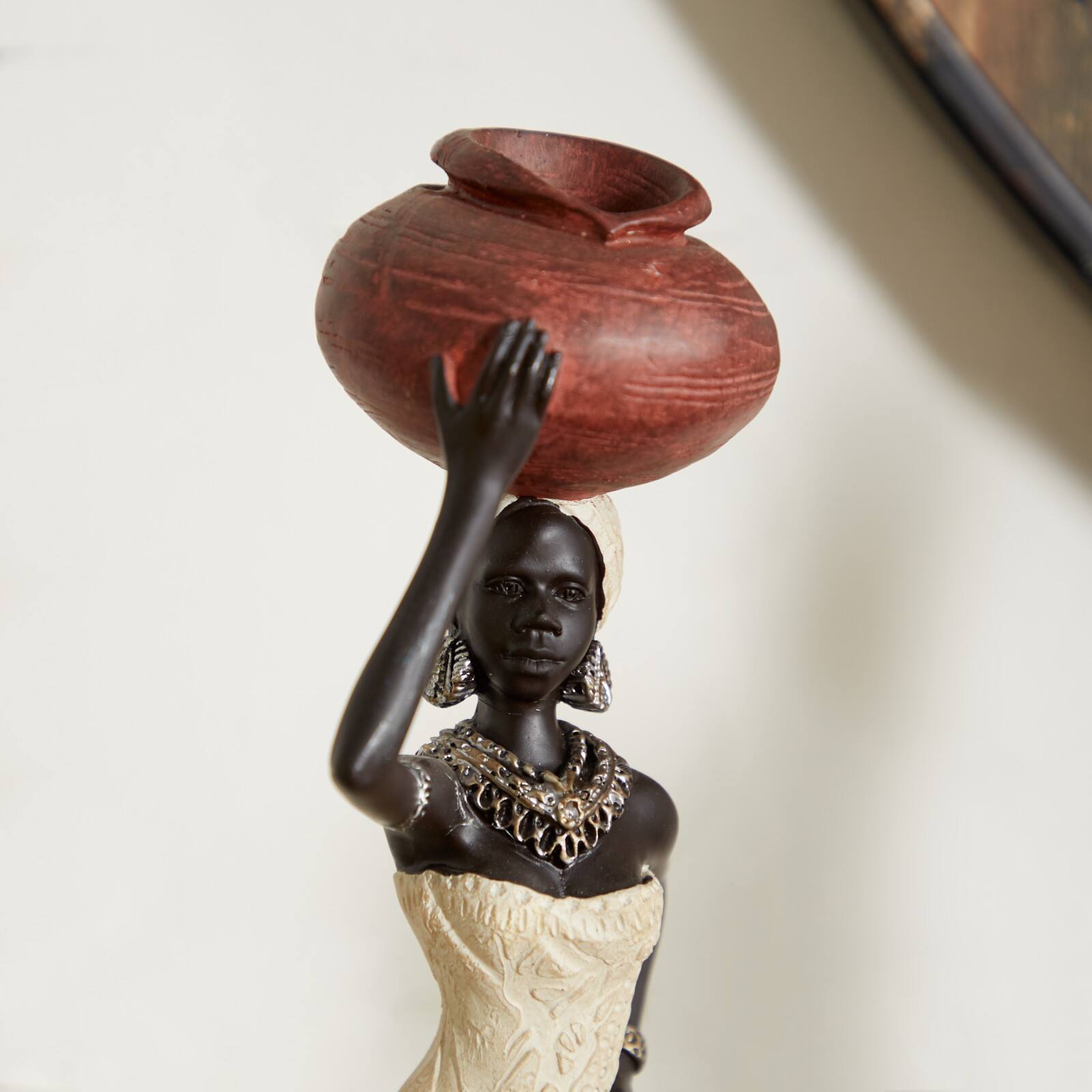16" Eclectic Women with Water Jugs Sculpture Set