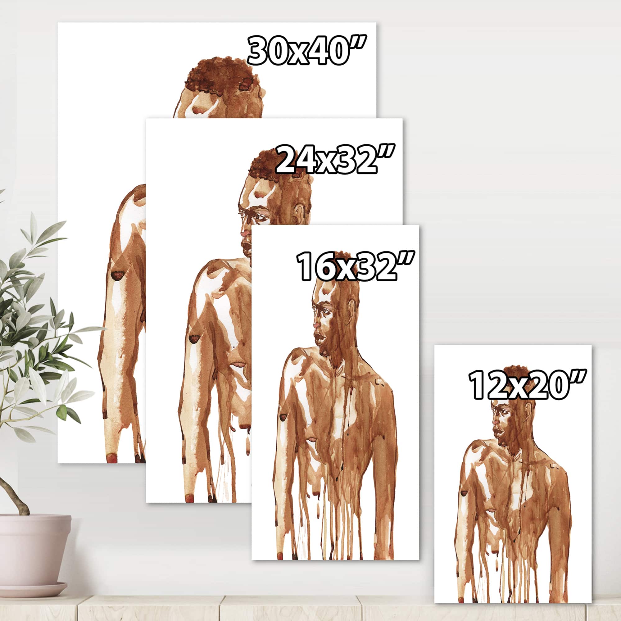 Designart - Handsome African Man Portrait On White II - Modern Canvas Wall Art Print