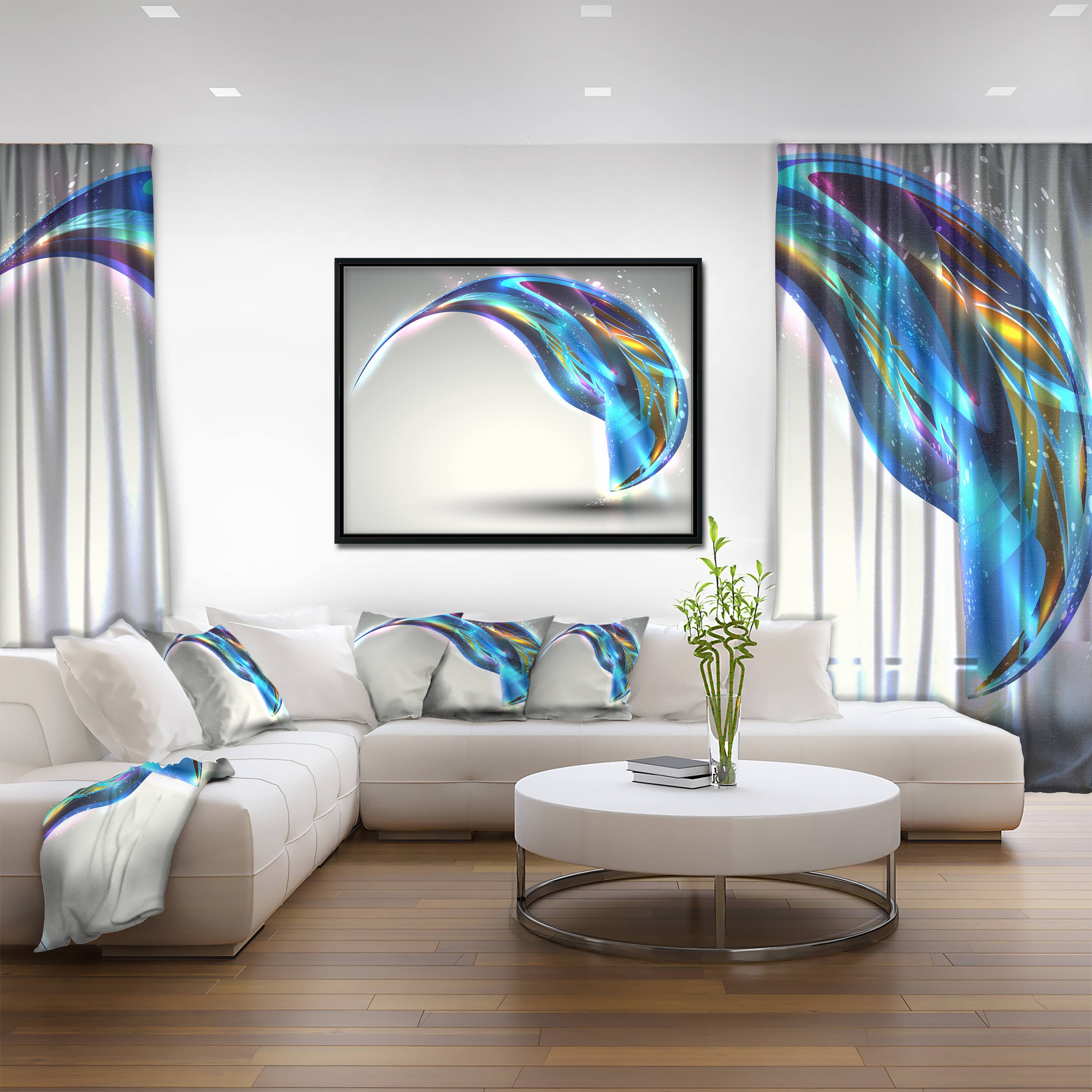 Designart - Fantastic Abstract Illustration - Contemporary Canvas Art Print in Black Frame