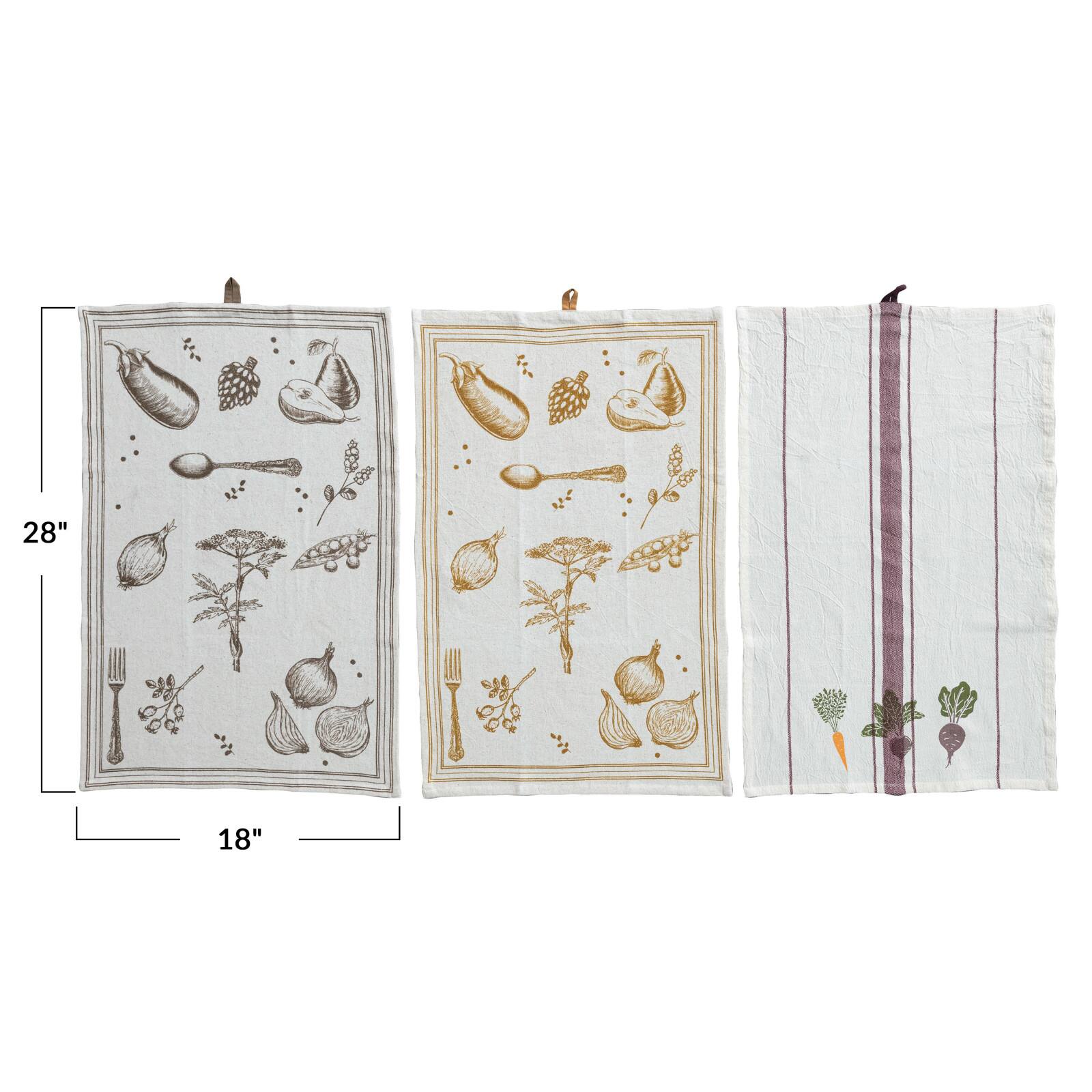 Hello Honey® Garden Bounty Cotton & Linen Tea Towel Collection Set
