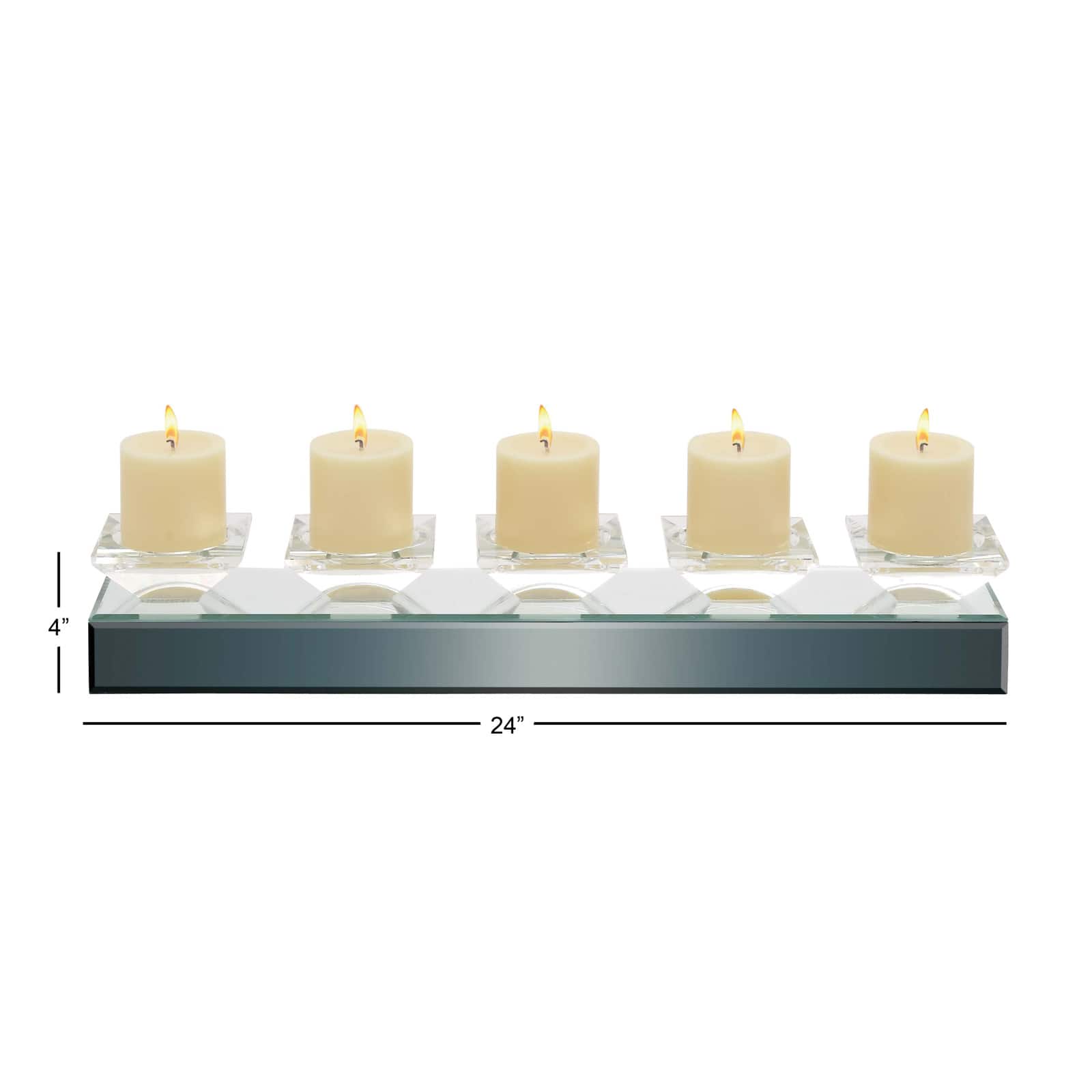 24" Clear Mirror Glam Candlestick Holder