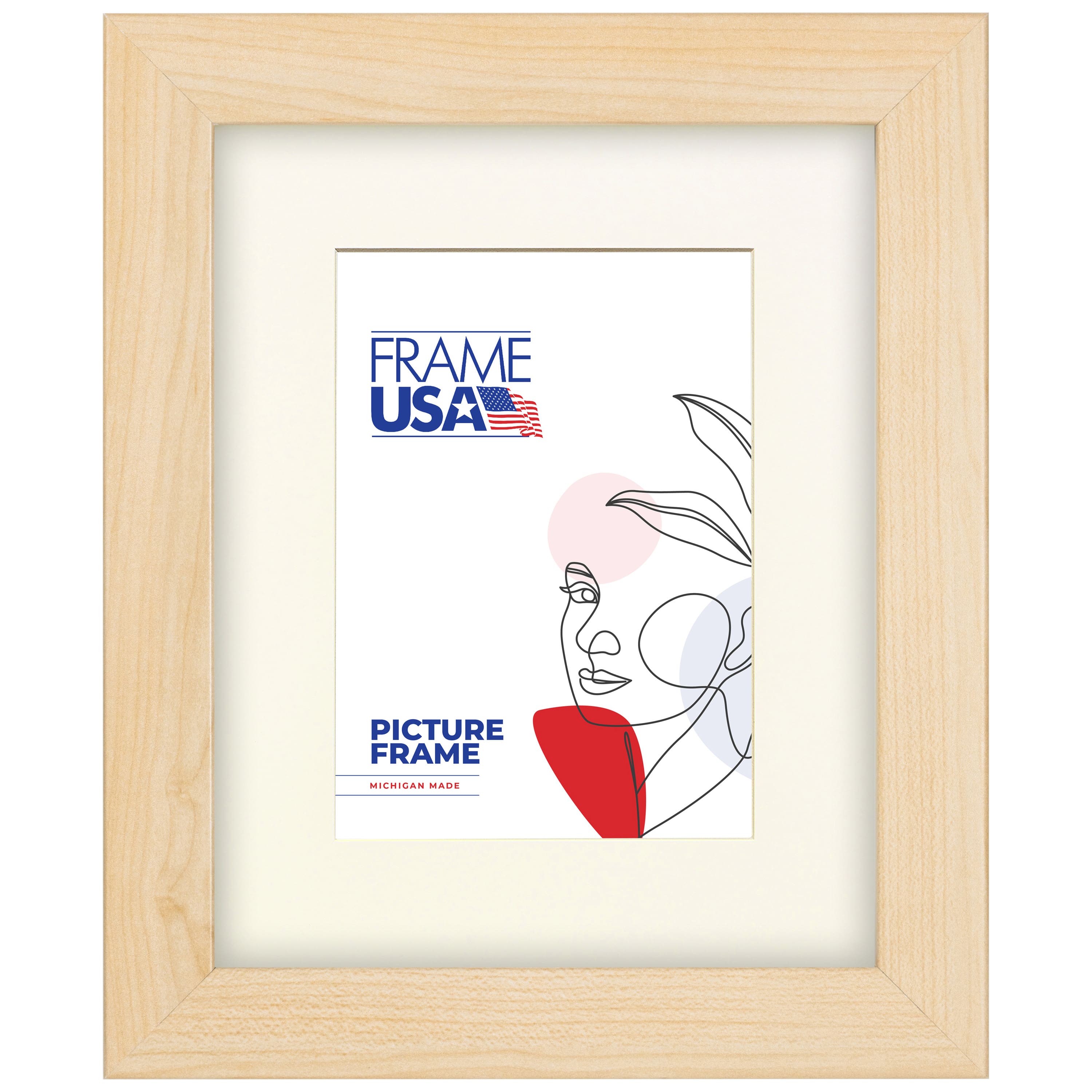 Frame USA Corporate American Maple Single Image Picture Frame with Mat