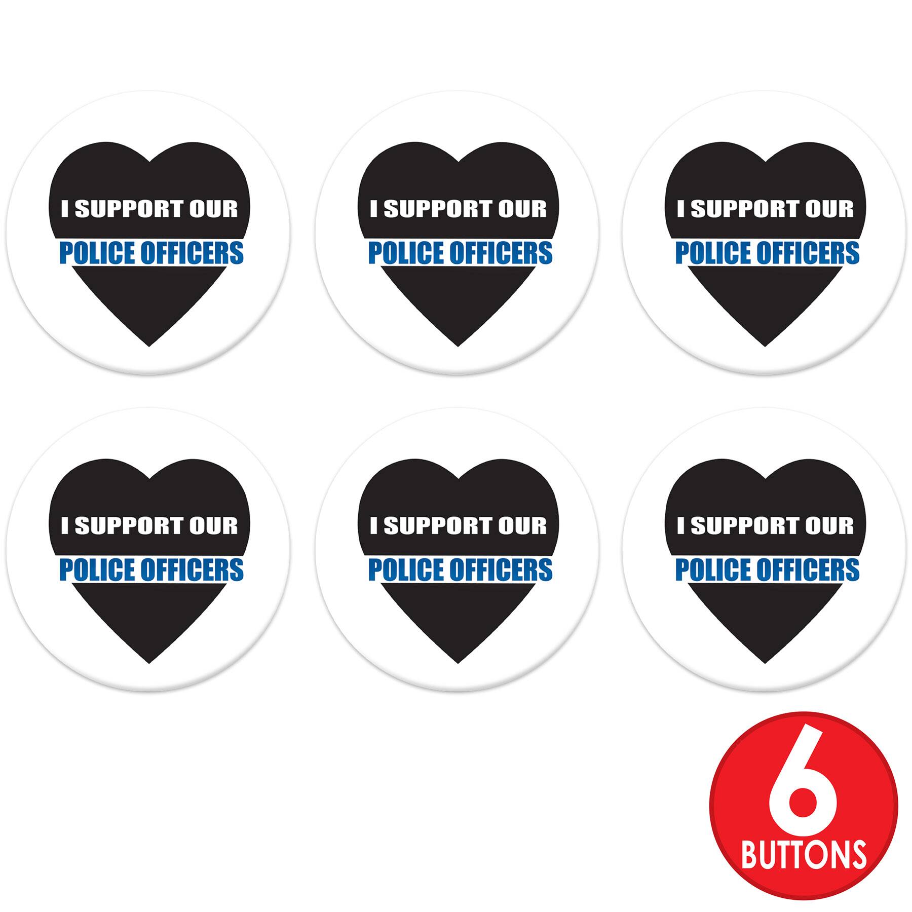 Beistle 2" I Support Our Police Officers Buttons, 6ct.