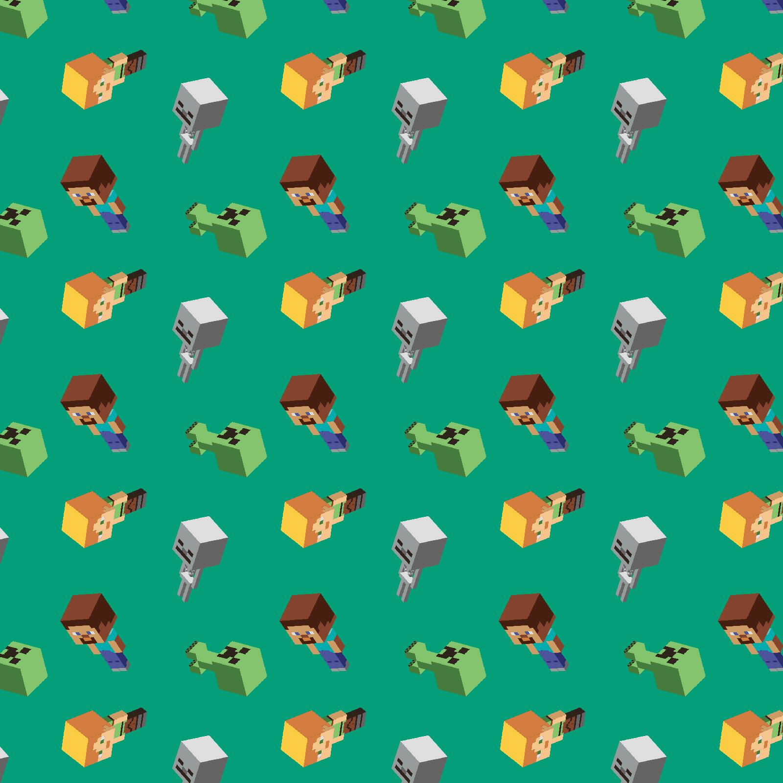 Mojang Minecraft Day Mobs Cotton Fabric