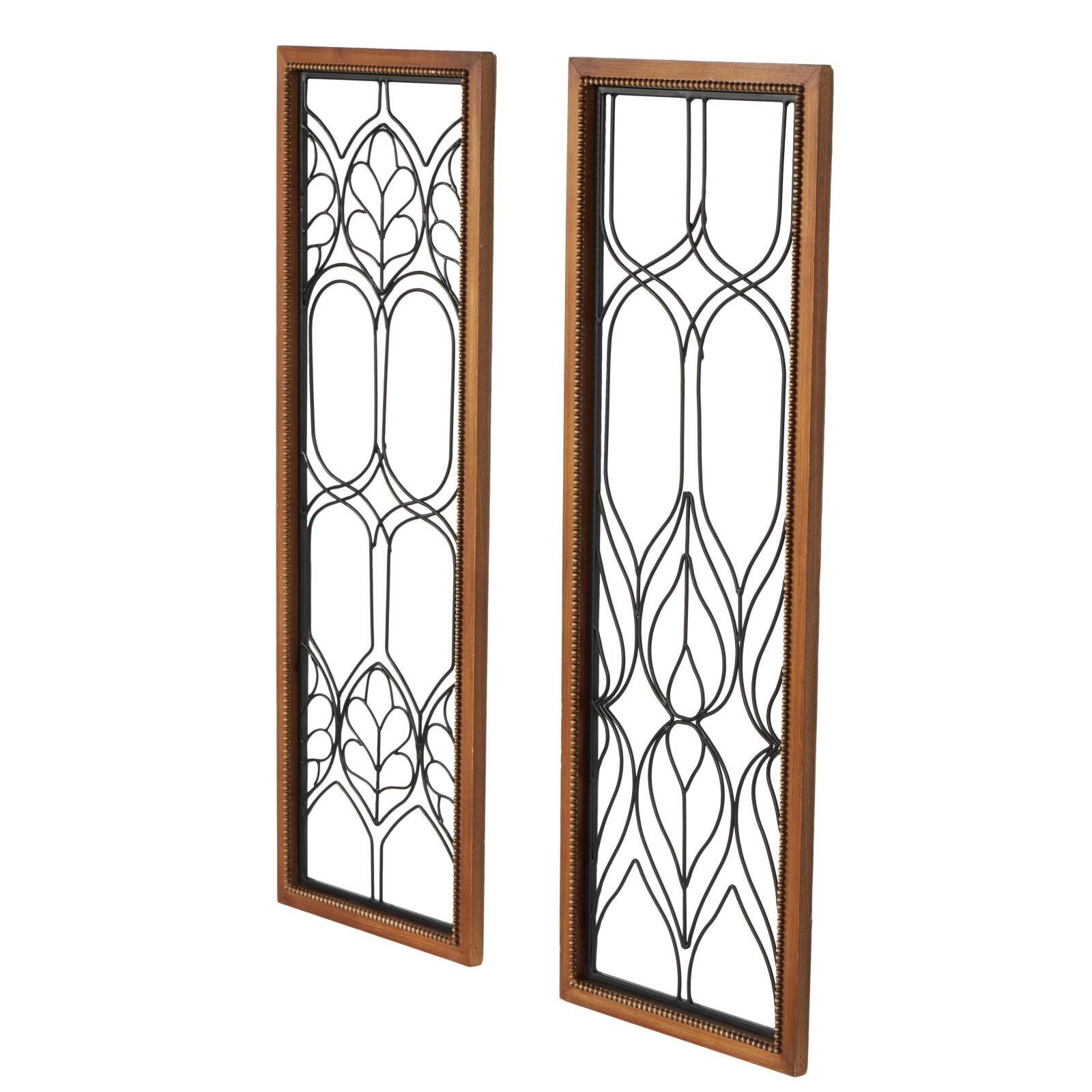 31.25" Metal Geometric Wire Cutout Wall Décor with Beaded Accents, 2ct.