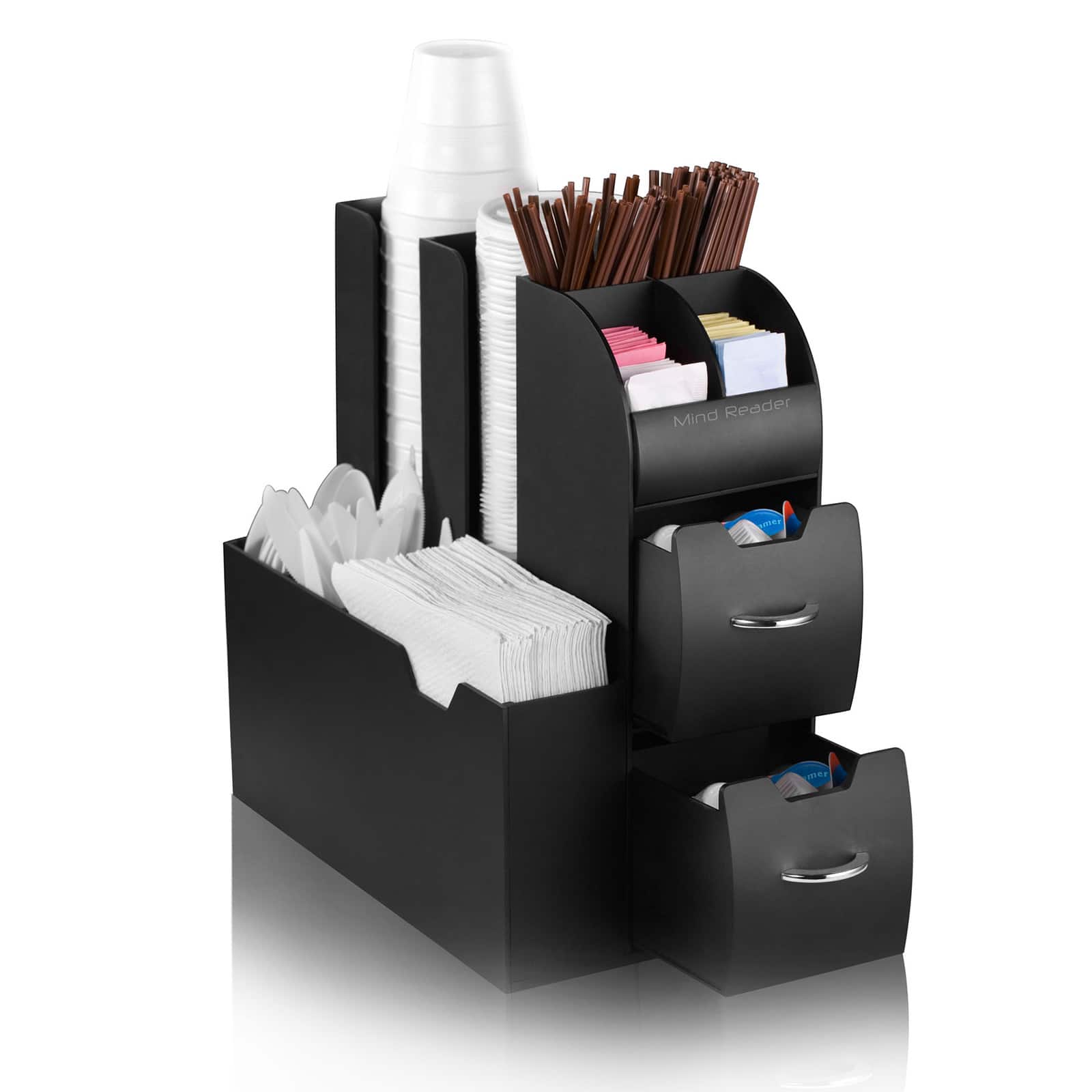 Mind Reader Black Coffee Caddy Condiment Storage Organizer