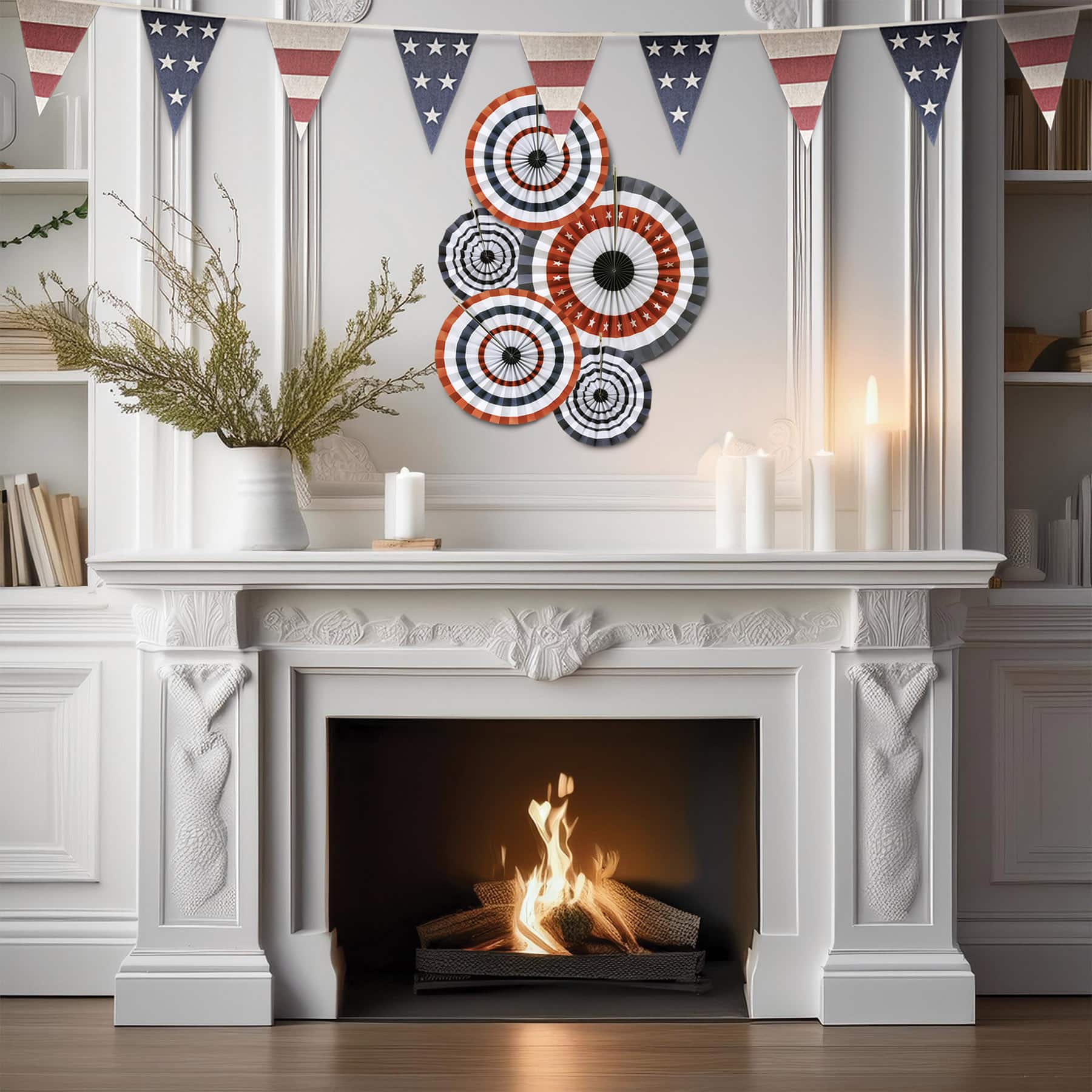 Beistle 9.5" x 12ft. Americana Fabric Pennant Banner