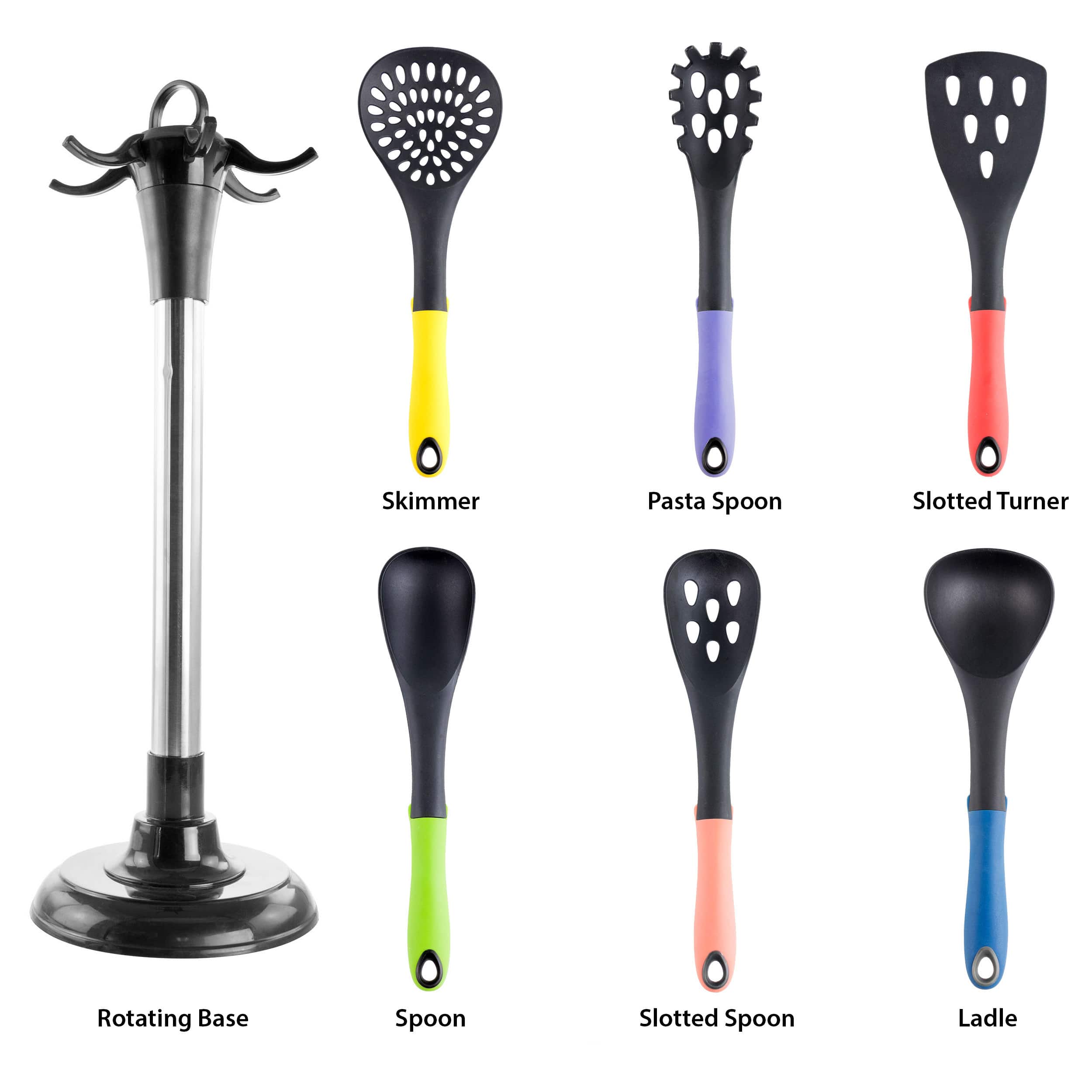 MegaChef Assorted Color Nylon Cooking Utensils Set, 7ct.