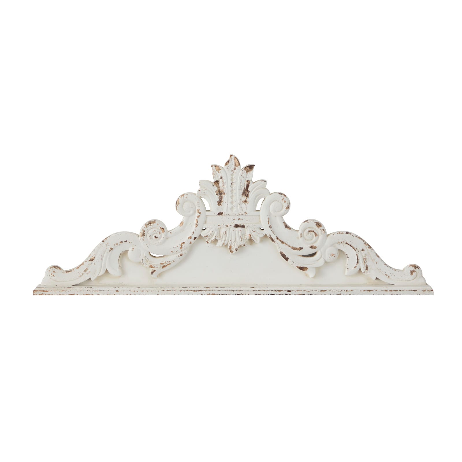 White Wood French Country Carved Wall Decor 14" x 39" x 3"