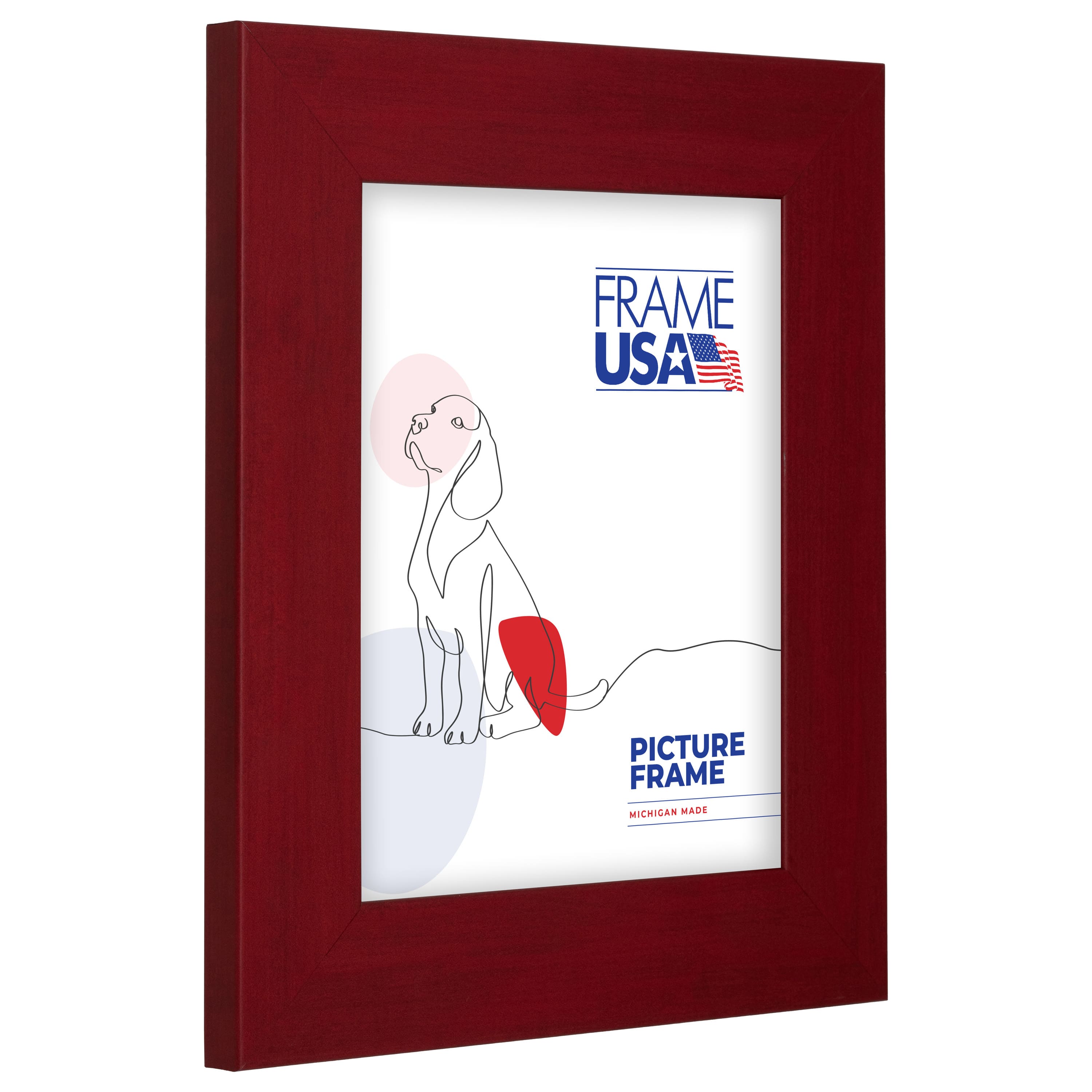 Frame USA Colori Large Red Single Image Picture Frame with Mat