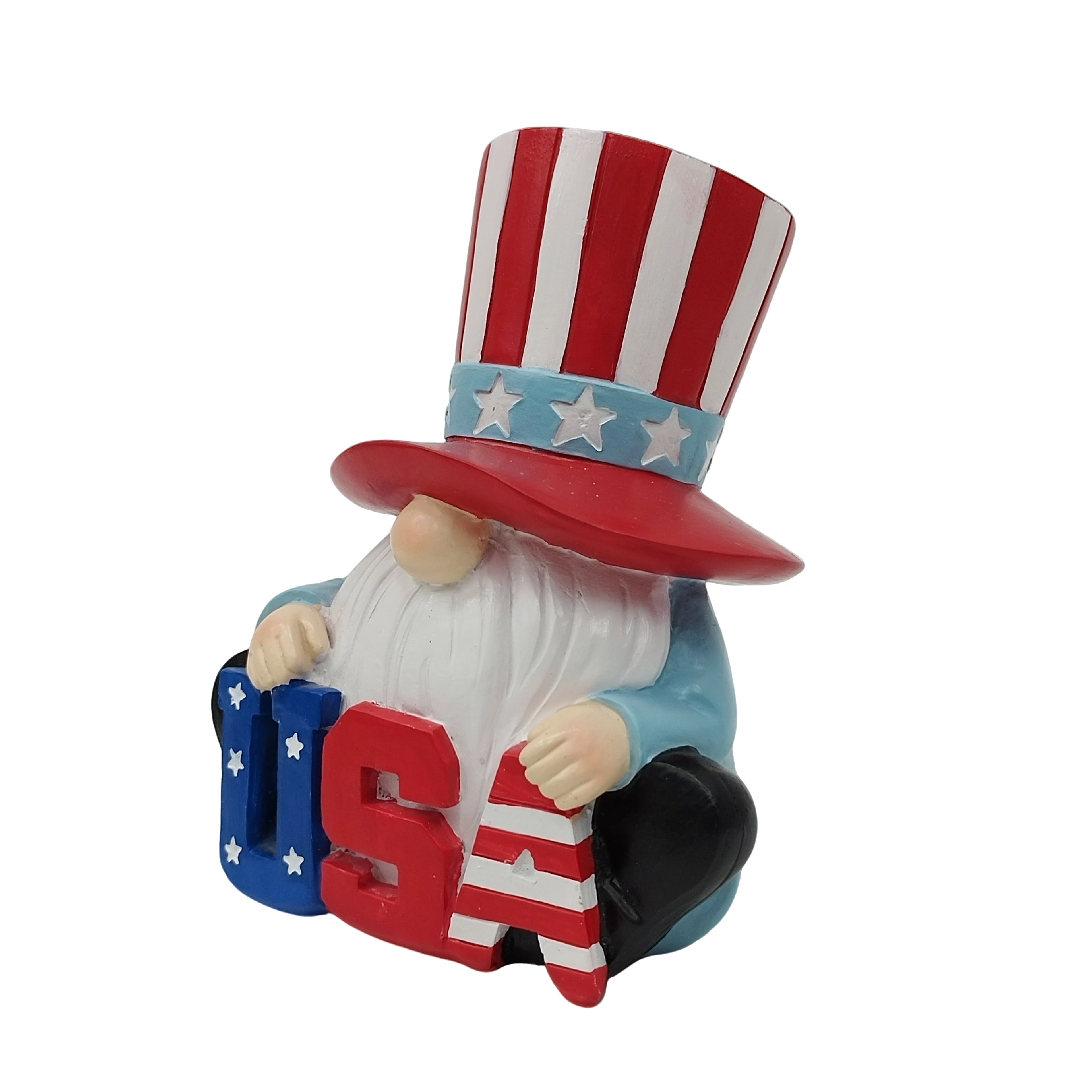 Red, White & Blue 5.75" Patriotic Sitting Gnome Tabletop Décor by Celebrate It™