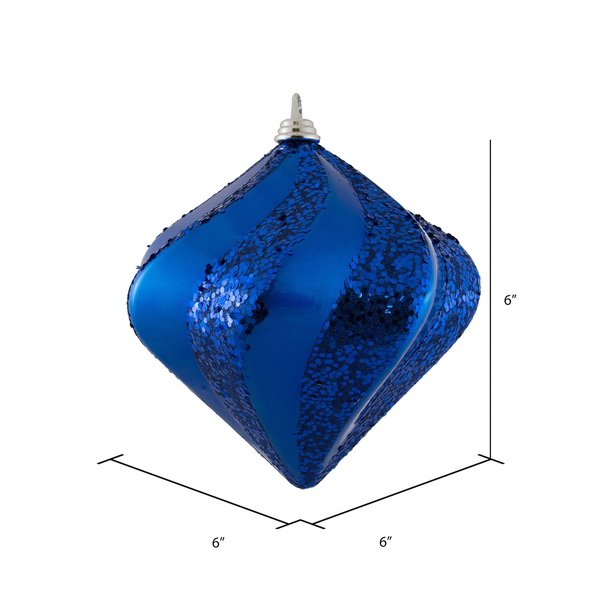 Vickerman 6'' Candy & Glitter Swirl Diamond Christmas Ornament
