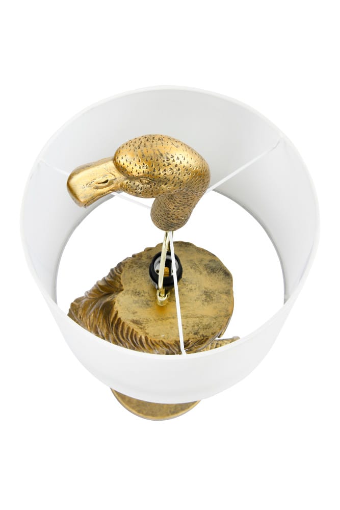 Hello Honey® 32" Gold Finish Resin Flamingo Table Lamp with Linen Shade