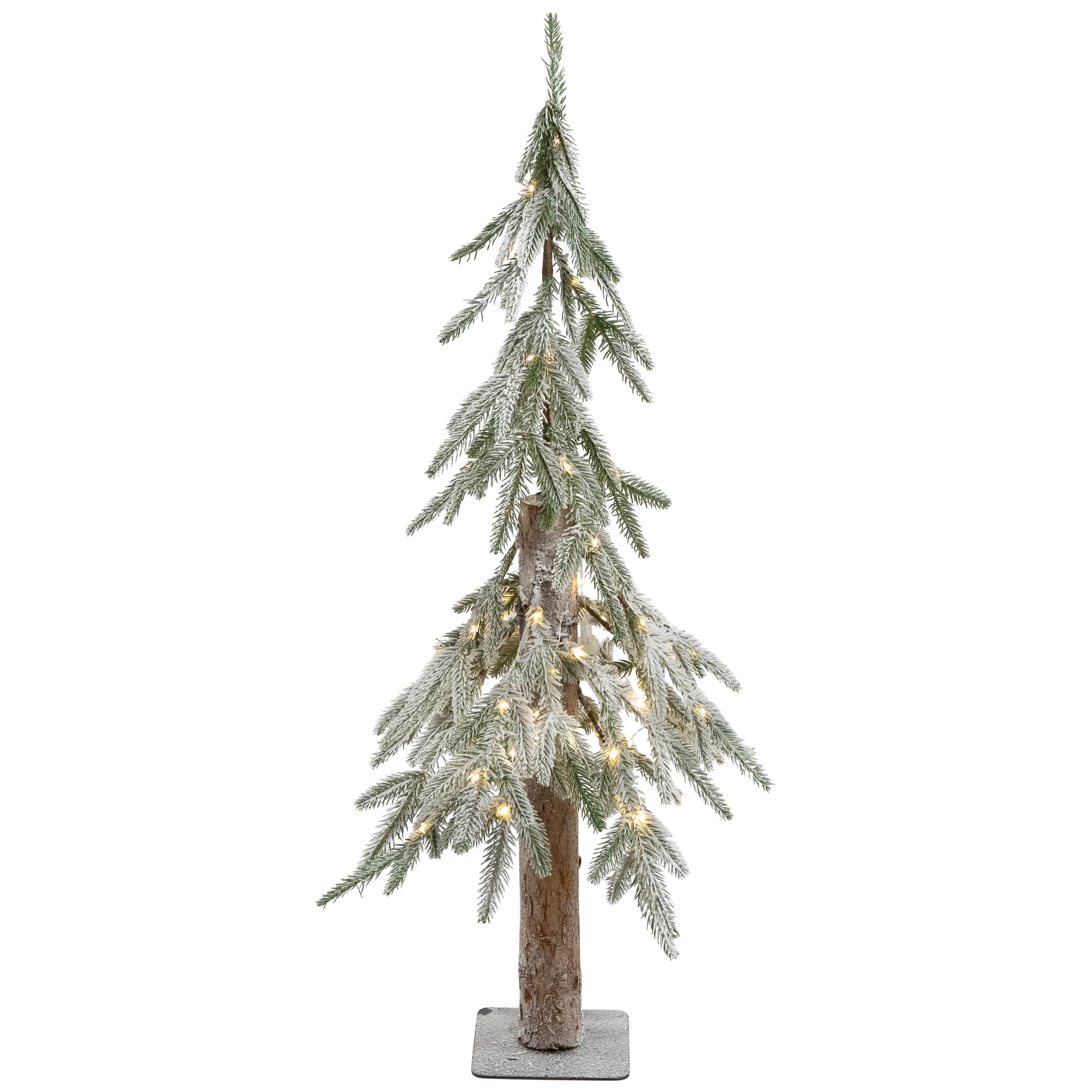 3ft. Pre-Lit Flocked Alpine Artificial Christmas Tree, Clear Lights
