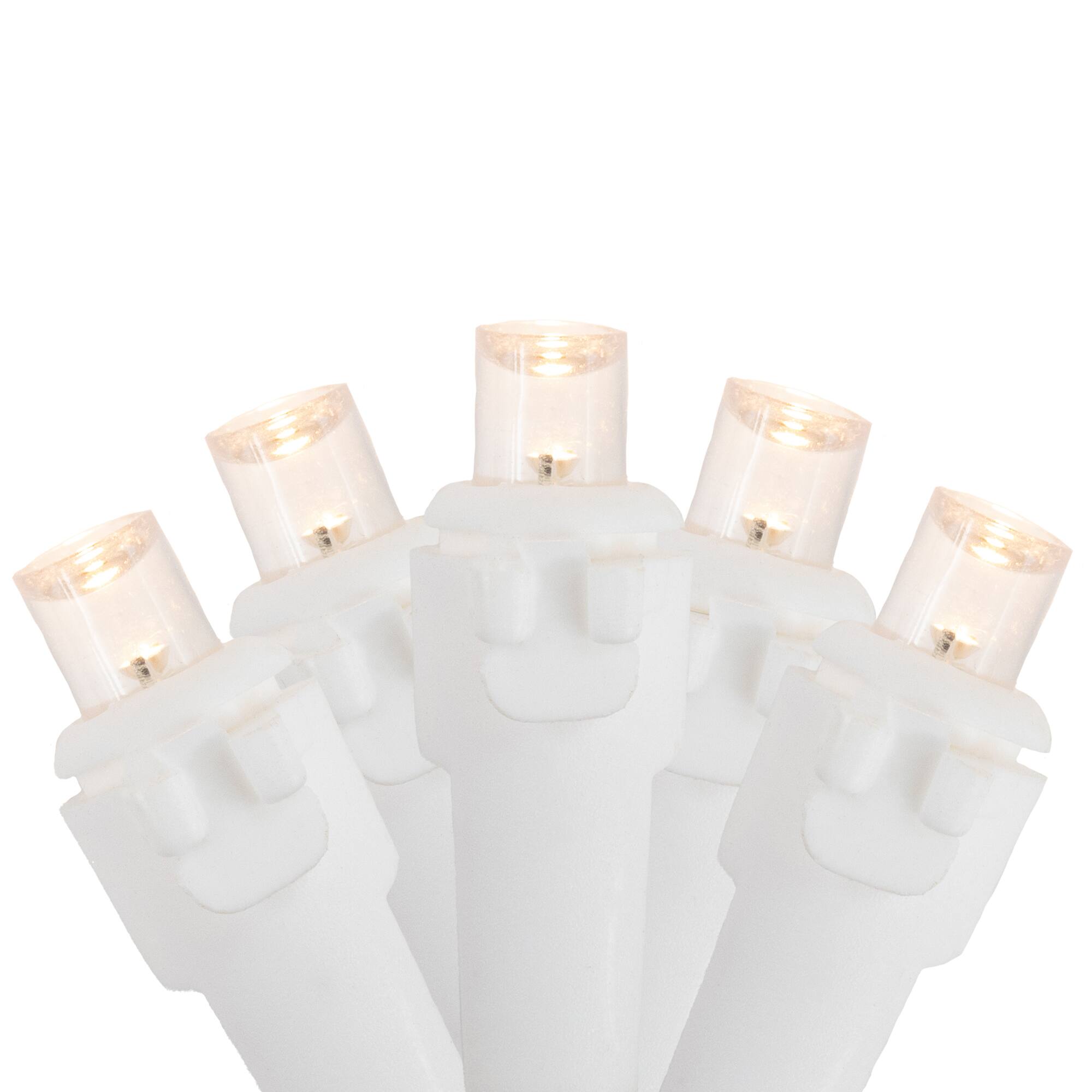 100ct. LED Wide Angle Christmas String Lights with White Wire