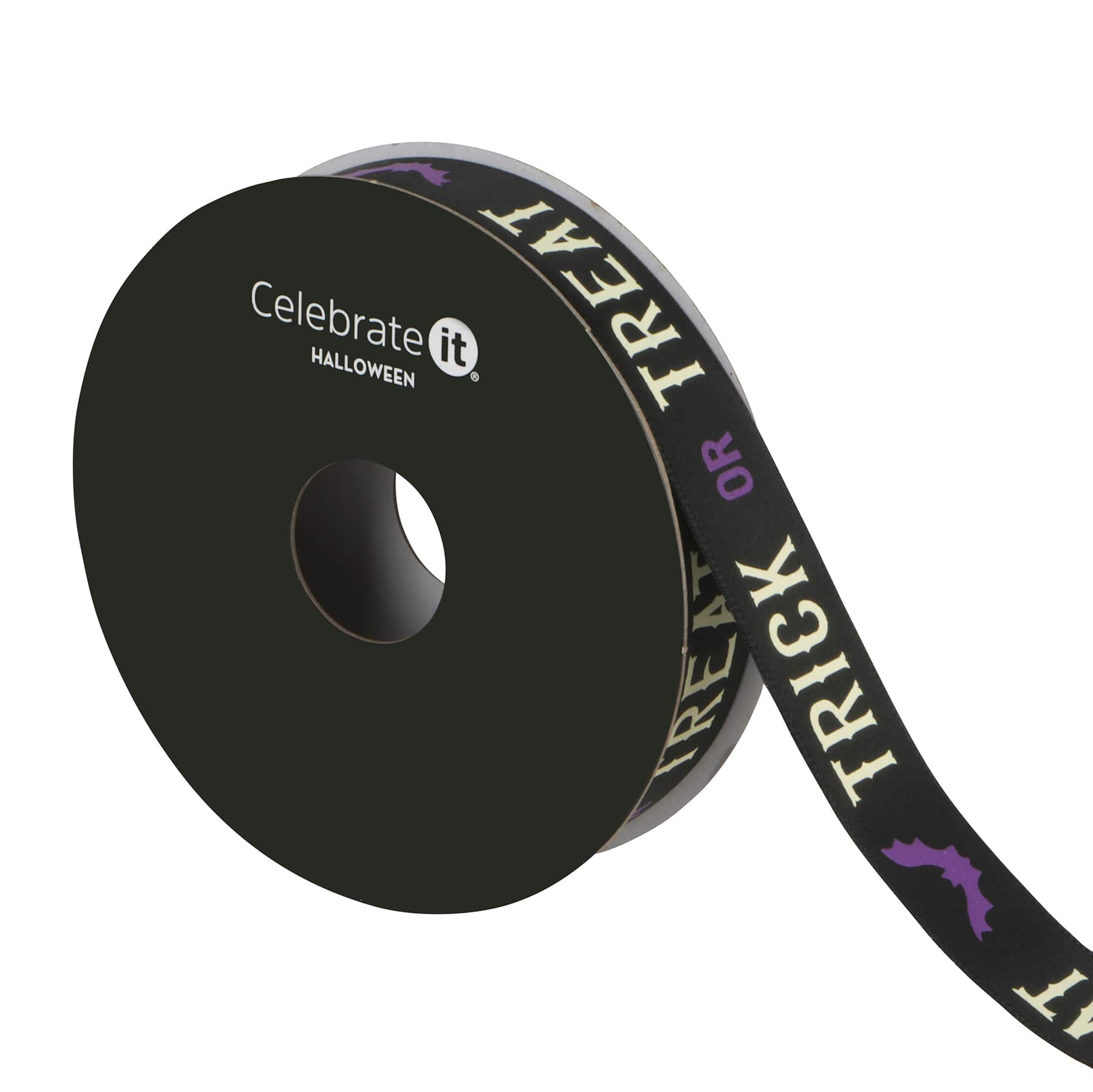 5/8" x 4yd. Black Trick or Treat Ribbon by Celebrate It®