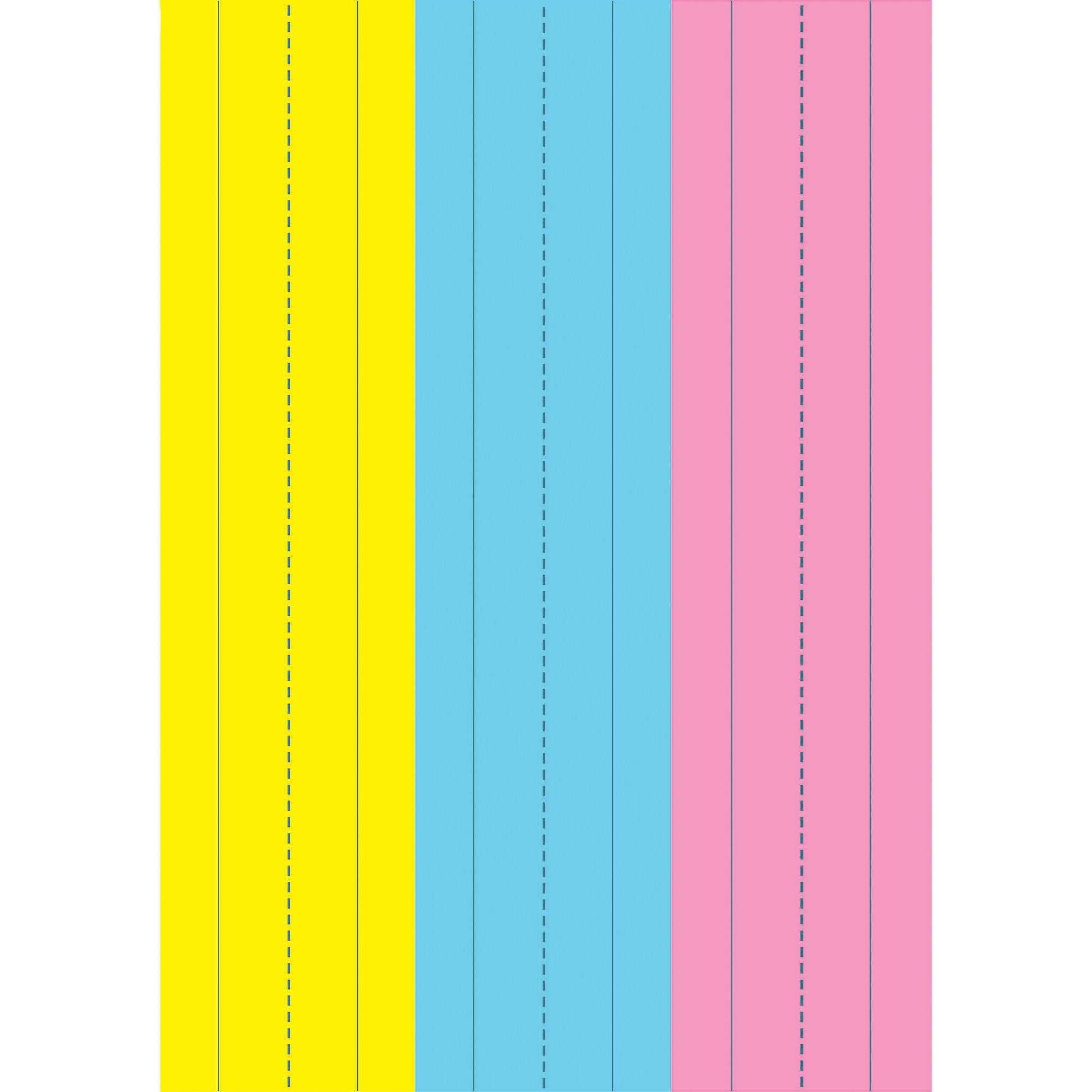 Ashley Productions 2.75" x 11" Pink, Blue & Yellow Die-Cut Magnetic Sentence Strips, 6 Packs of 3