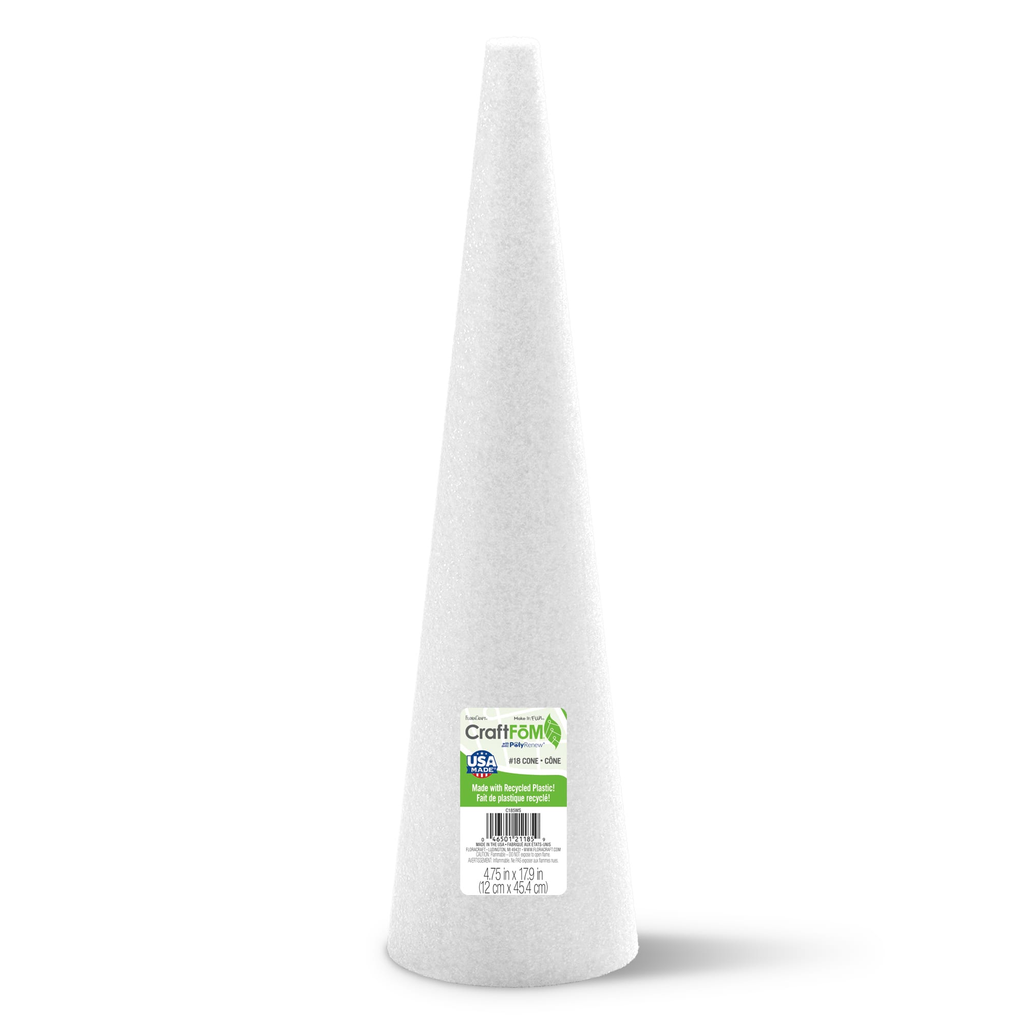 12 Pack: FloraCraft® CraftFōM Cone White, 4.75" x 17.9"