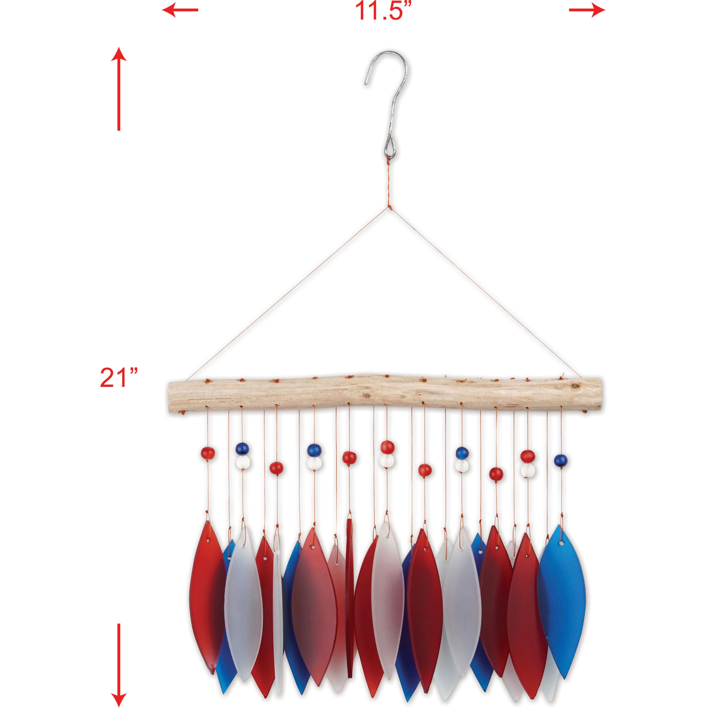 Sunset Vista Designs® 21" Bali Hand-Crafted Americana Faux Seaglass Wind Chime