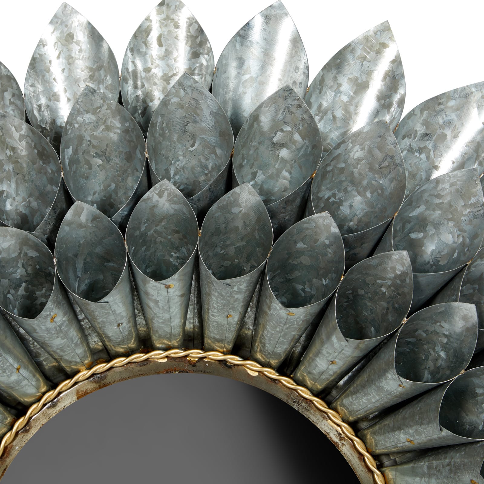 32" Gray Contemporary Galvanized Metal Wall Mirror