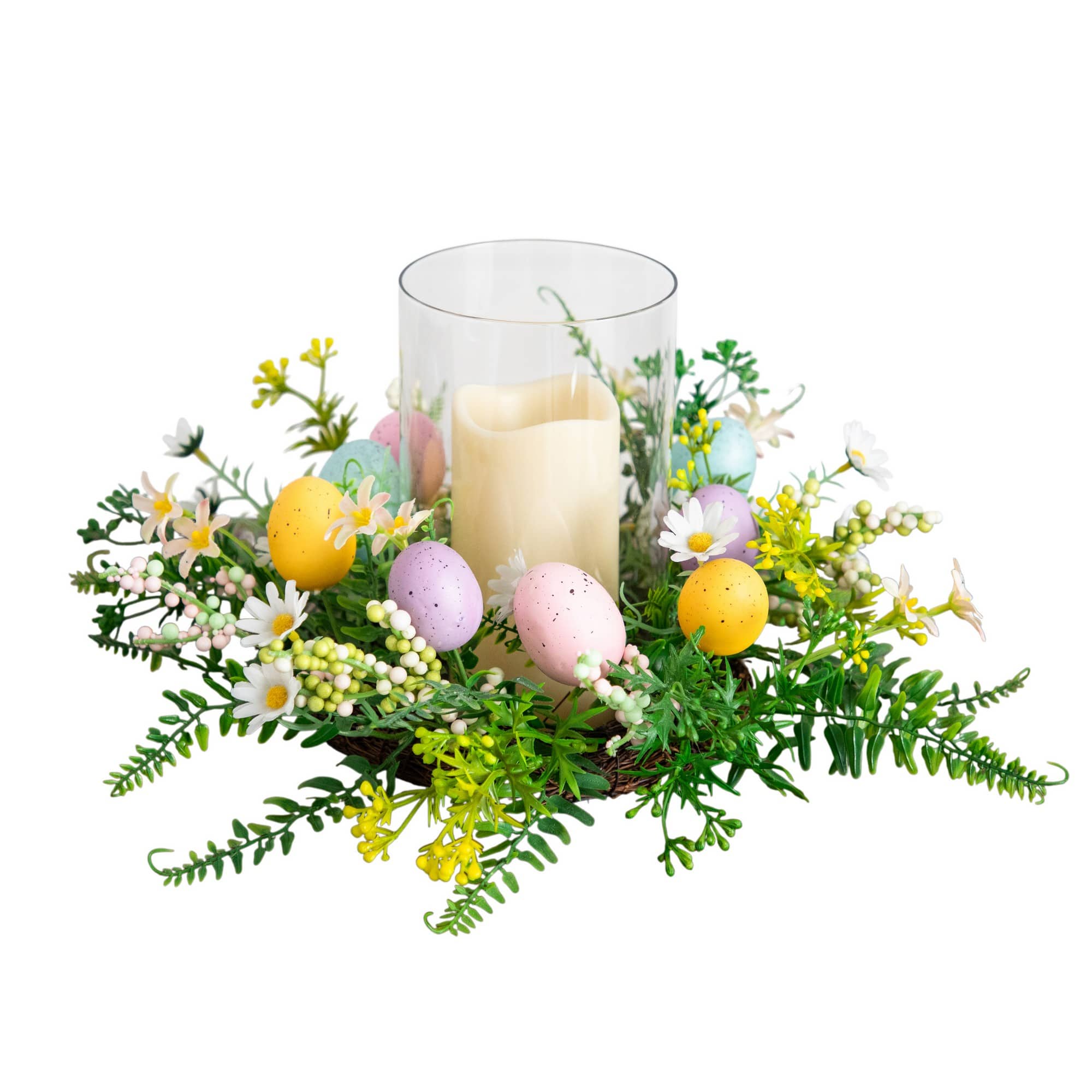 8" Artificial Easter Candle Holder Arrangement