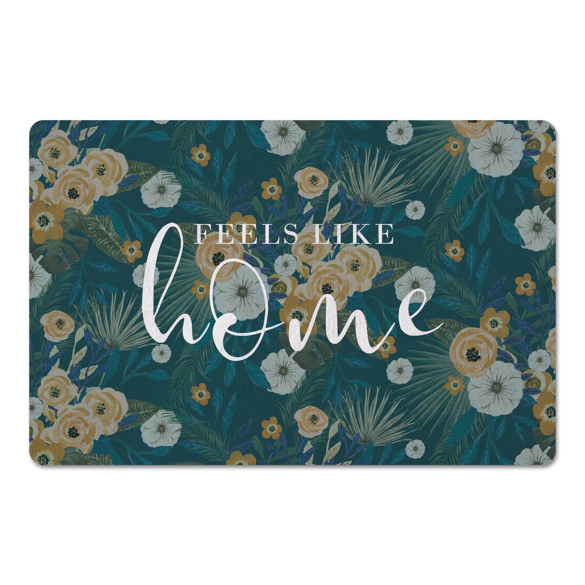 Feels Like Home Tropical Floral Floor Mat