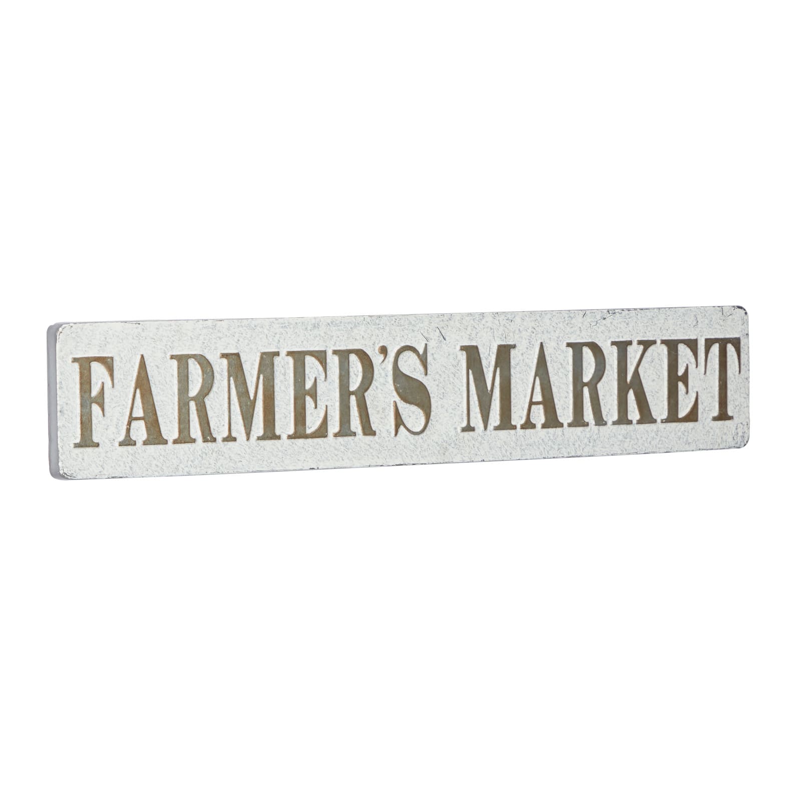 36" Beige Farmhouse Metal Wall Sign