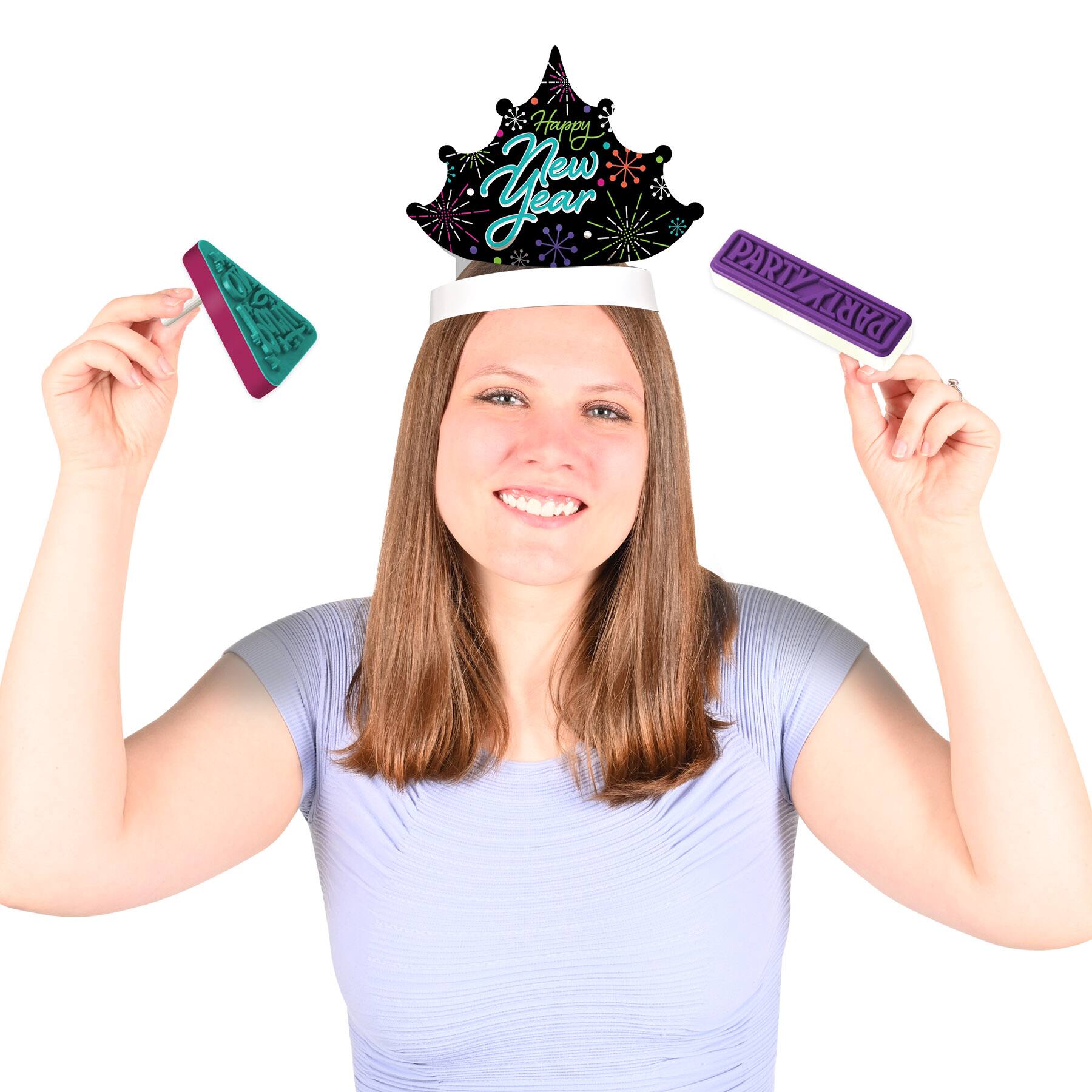 Beistle Adult Happy New Year Tiara Headbands, 2ct.