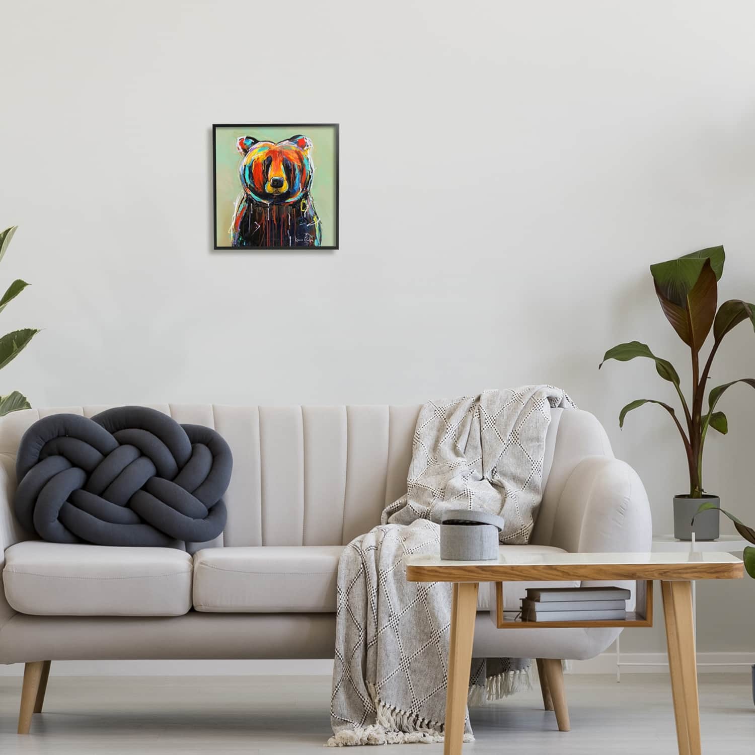 Stupell Industries Abstract Urban Bear Graffiti Framed Giclee Art