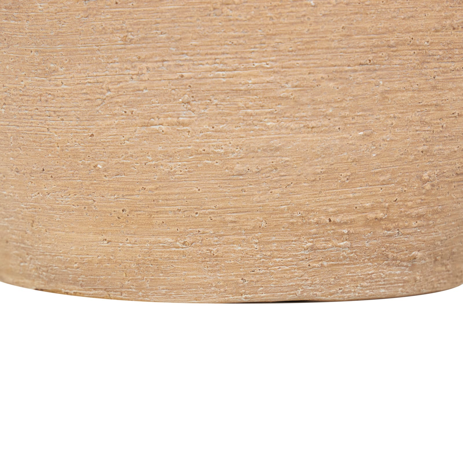 12" Beige Ceramic Wide Textured Vase