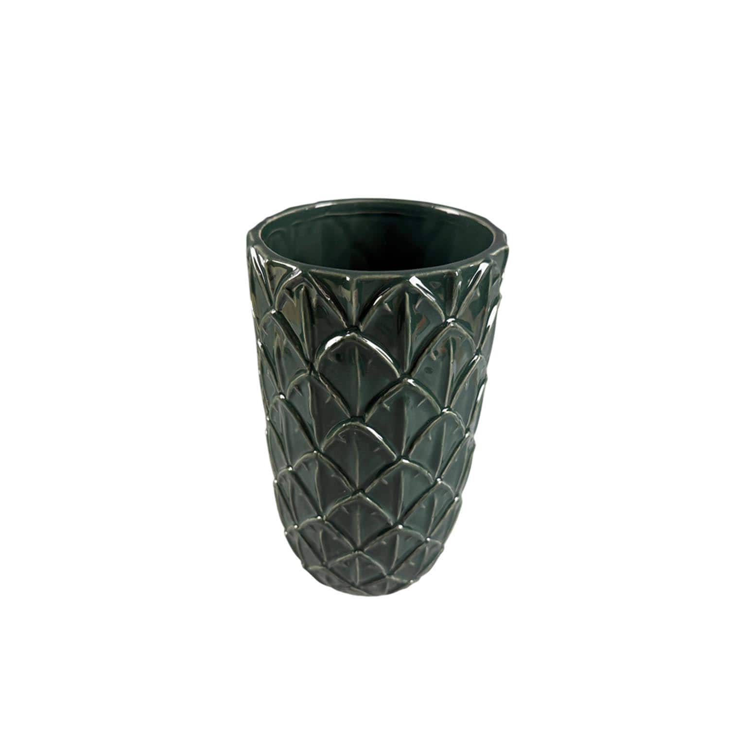 9" Dark Green Ceramic Artichoke Vase by Ashland®