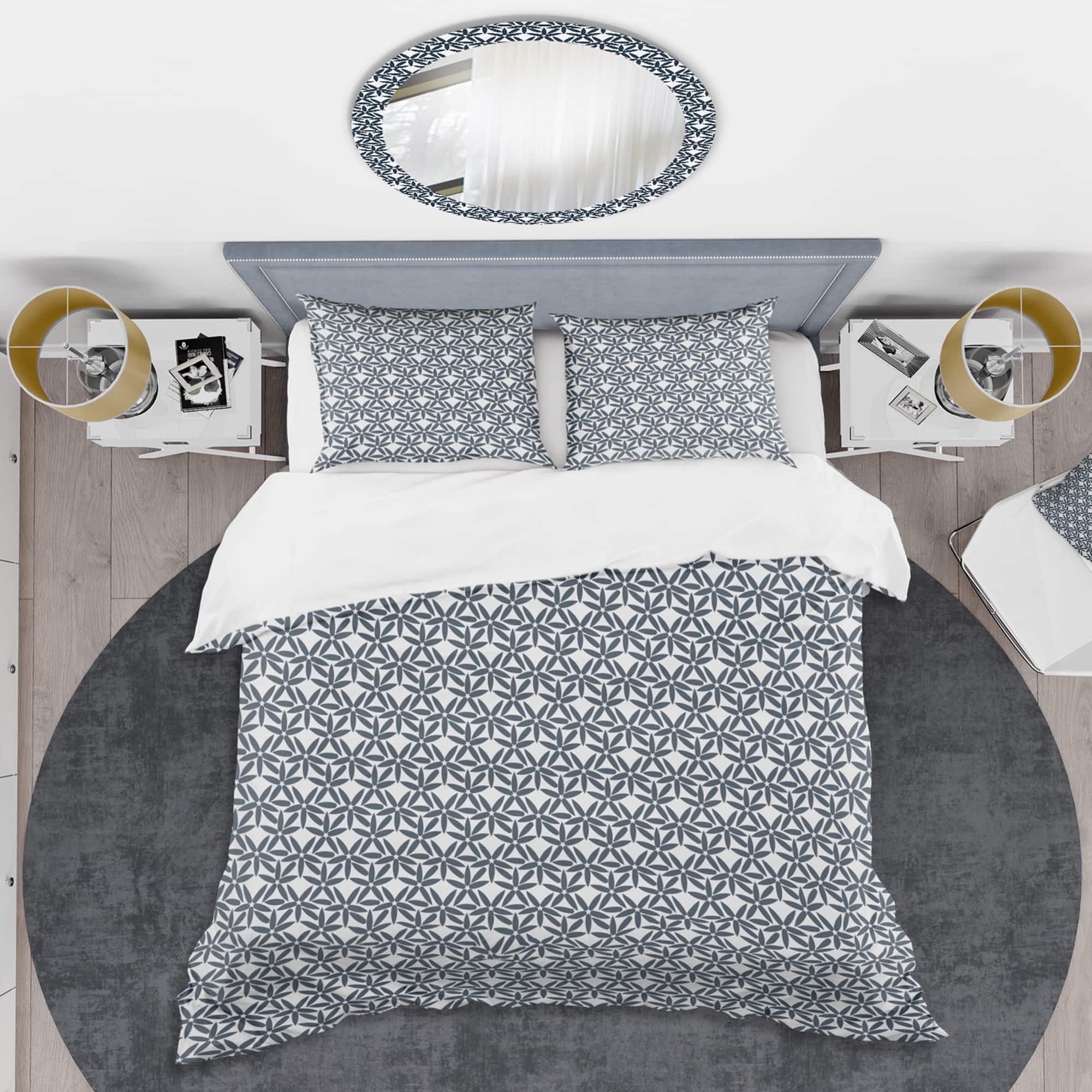 Designart 'Retro Abstract Flower Design IV' Mid-Century Duvet Cover Set