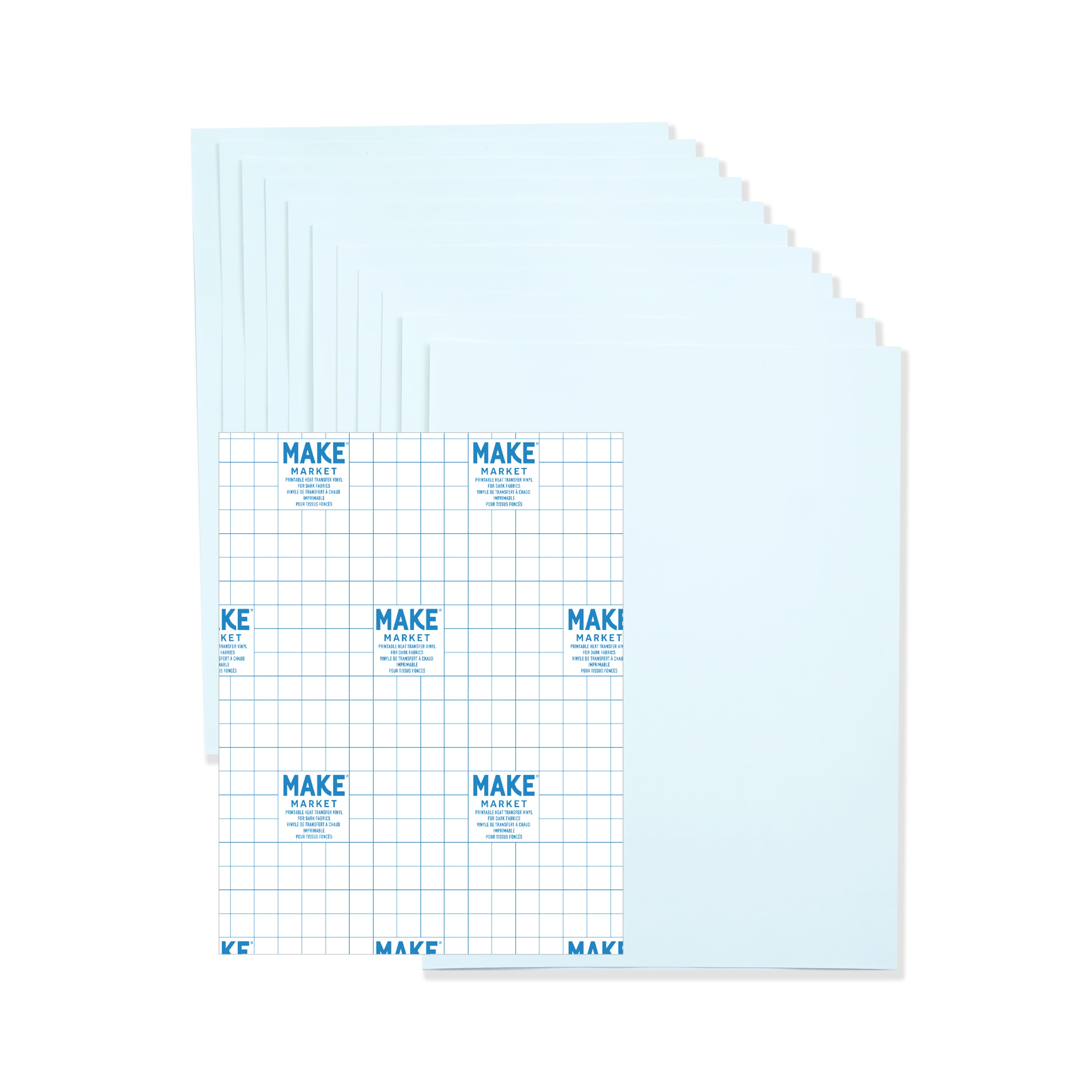 8.5" x 11" Dark Fabric Printable Heat Transfer Vinyl, 10 Sheets by Make Market®